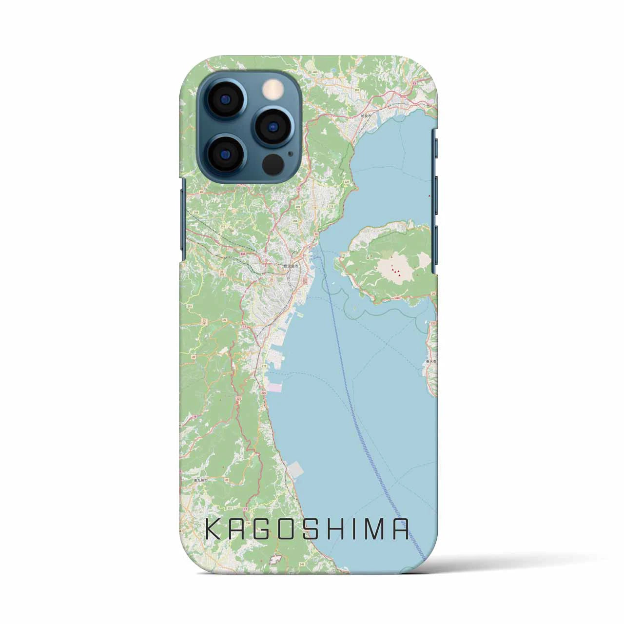 【鹿児島2】地図柄iPhoneケース（バックカバータイプ・ナチュラル）iPhone 12 / 12 Pro 用