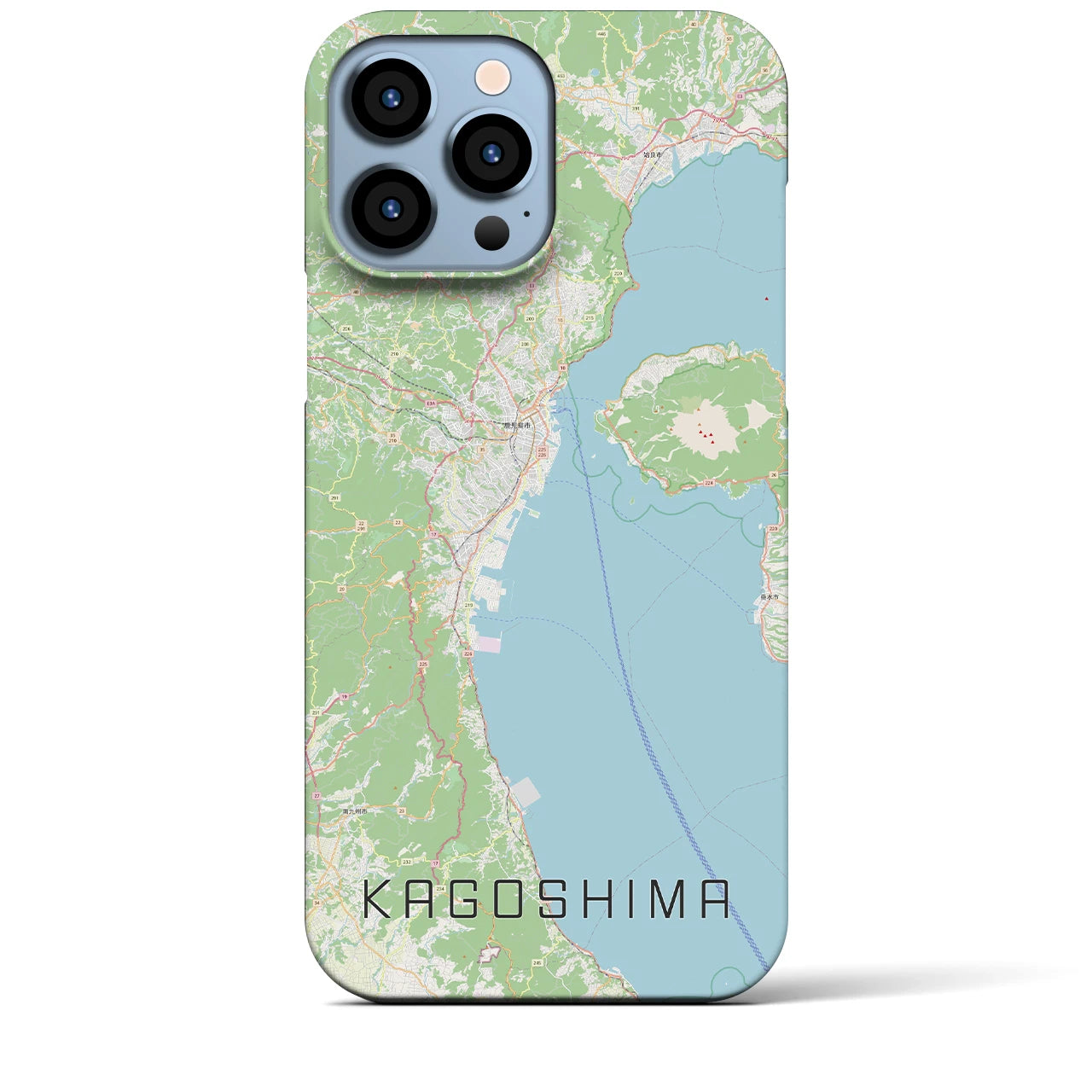 【鹿児島2】地図柄iPhoneケース（バックカバータイプ・ナチュラル）iPhone 13 Pro Max 用