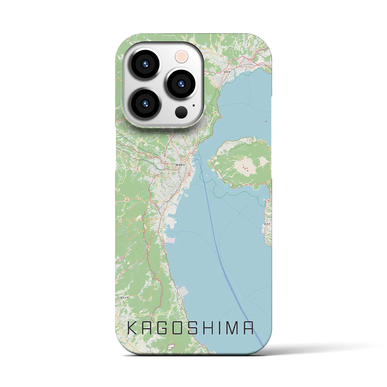 【鹿児島2】地図柄iPhoneケース（バックカバータイプ・ナチュラル）iPhone 13 Pro 用