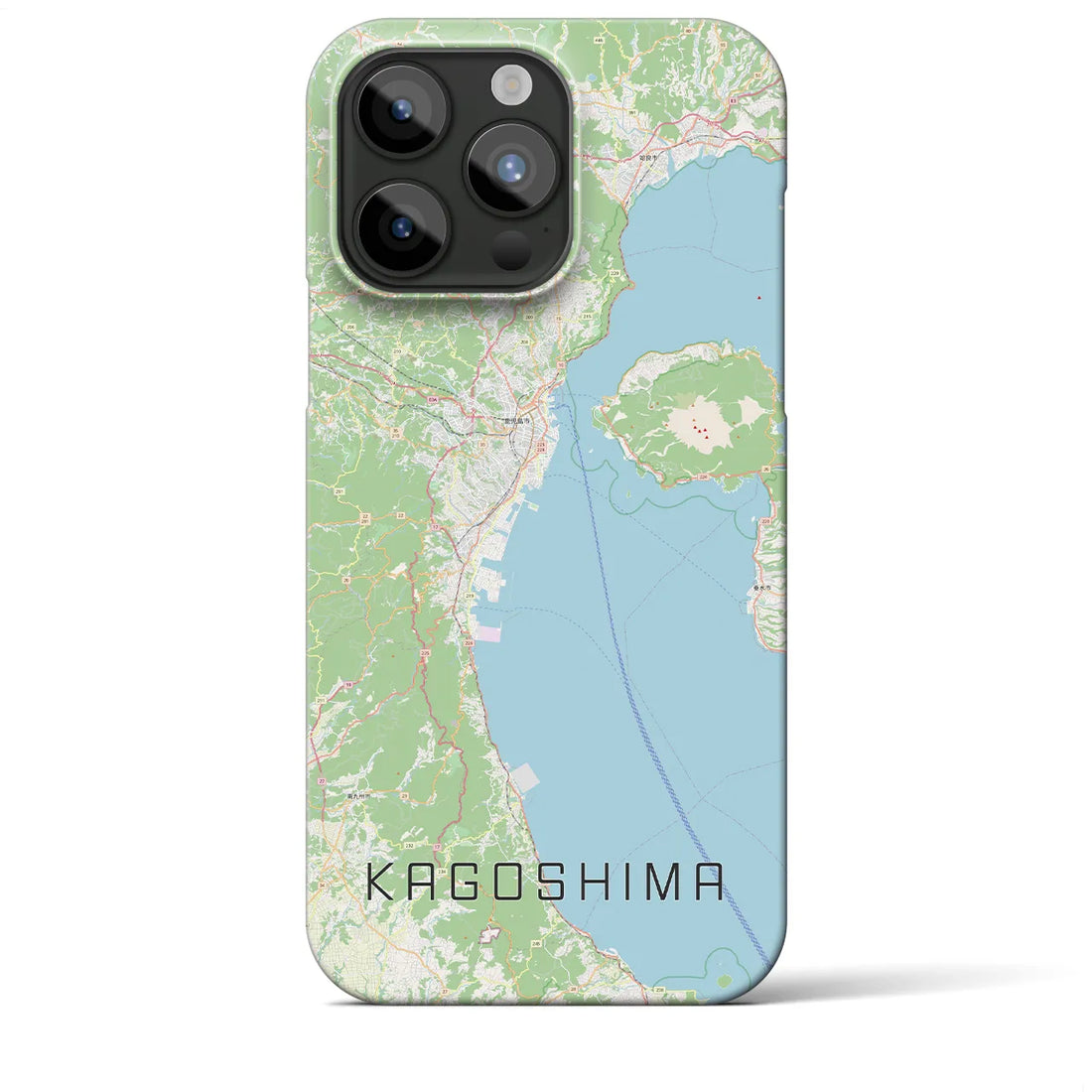 【鹿児島2】地図柄iPhoneケース（バックカバータイプ・ナチュラル）iPhone 15 Pro Max 用