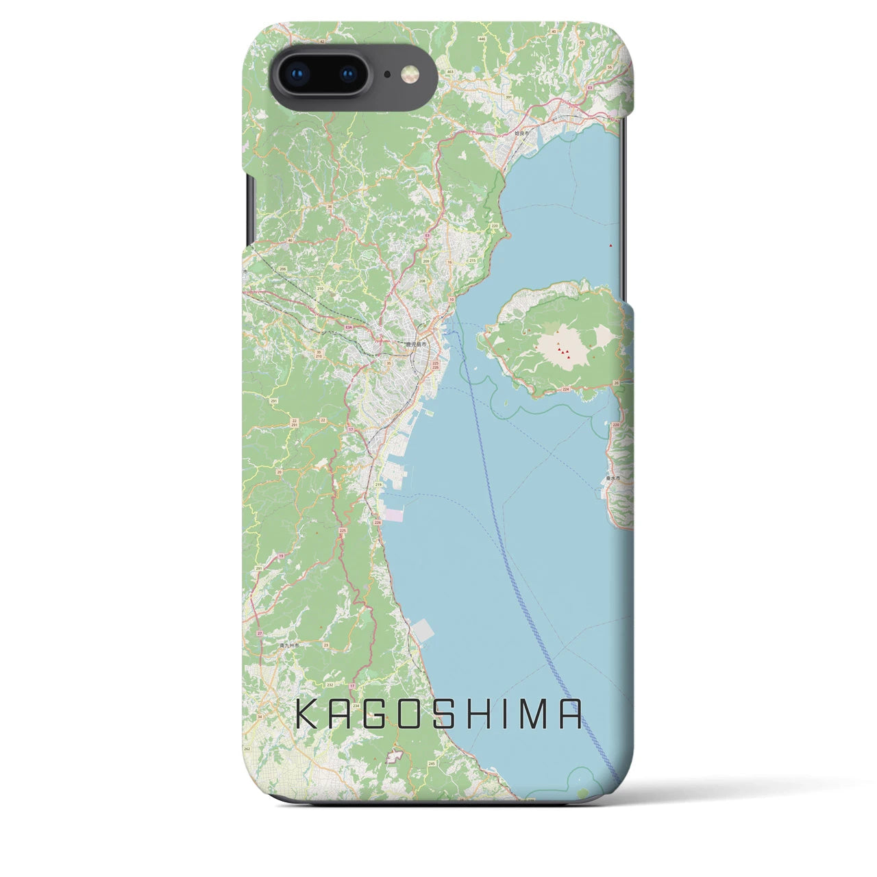 【鹿児島2】地図柄iPhoneケース（バックカバータイプ・ナチュラル）iPhone 8Plus /7Plus / 6sPlus / 6Plus 用