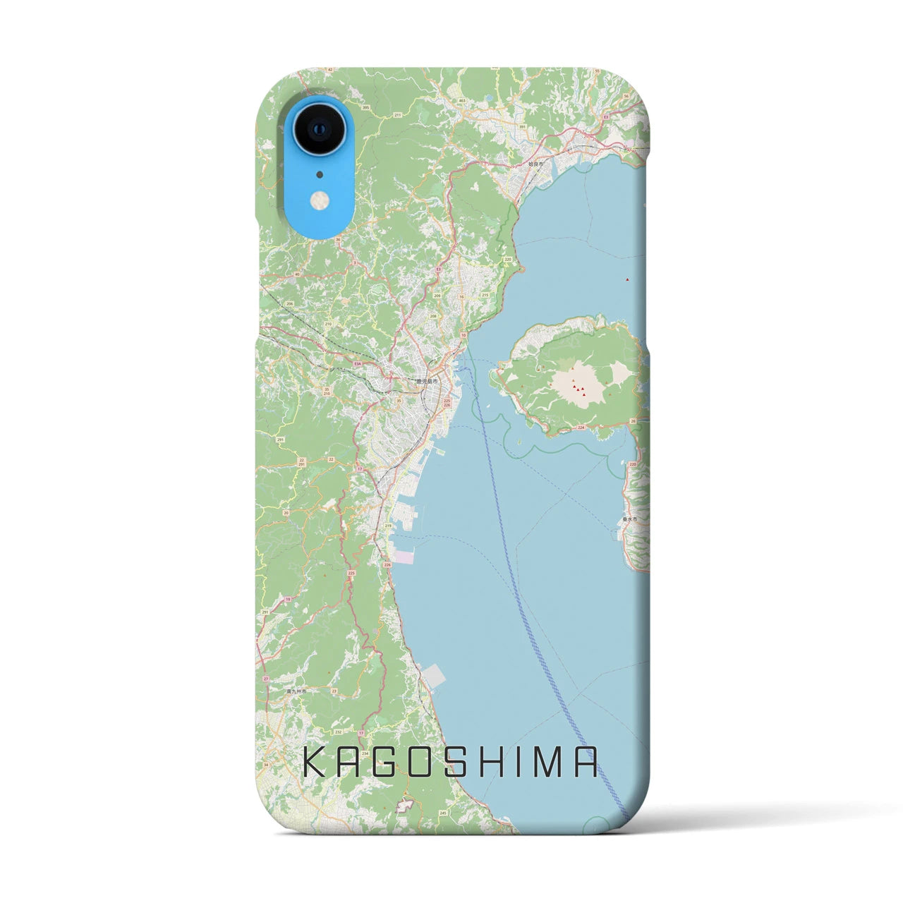 【鹿児島2】地図柄iPhoneケース（バックカバータイプ・ナチュラル）iPhone XR 用