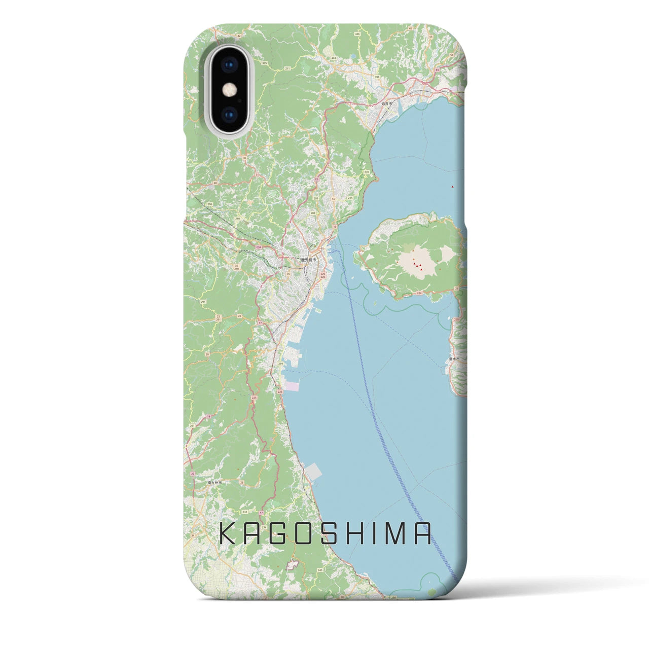 【鹿児島2】地図柄iPhoneケース（バックカバータイプ・ナチュラル）iPhone XS Max 用