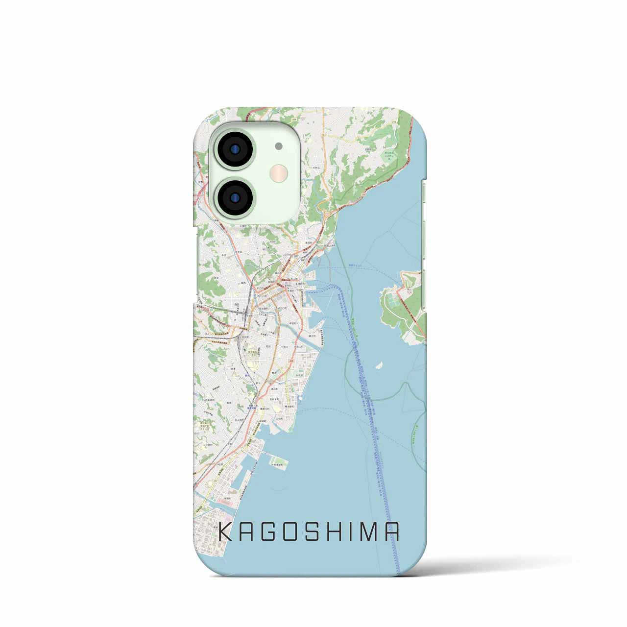 【鹿児島】地図柄iPhoneケース（バックカバータイプ・ナチュラル）iPhone 12 mini 用