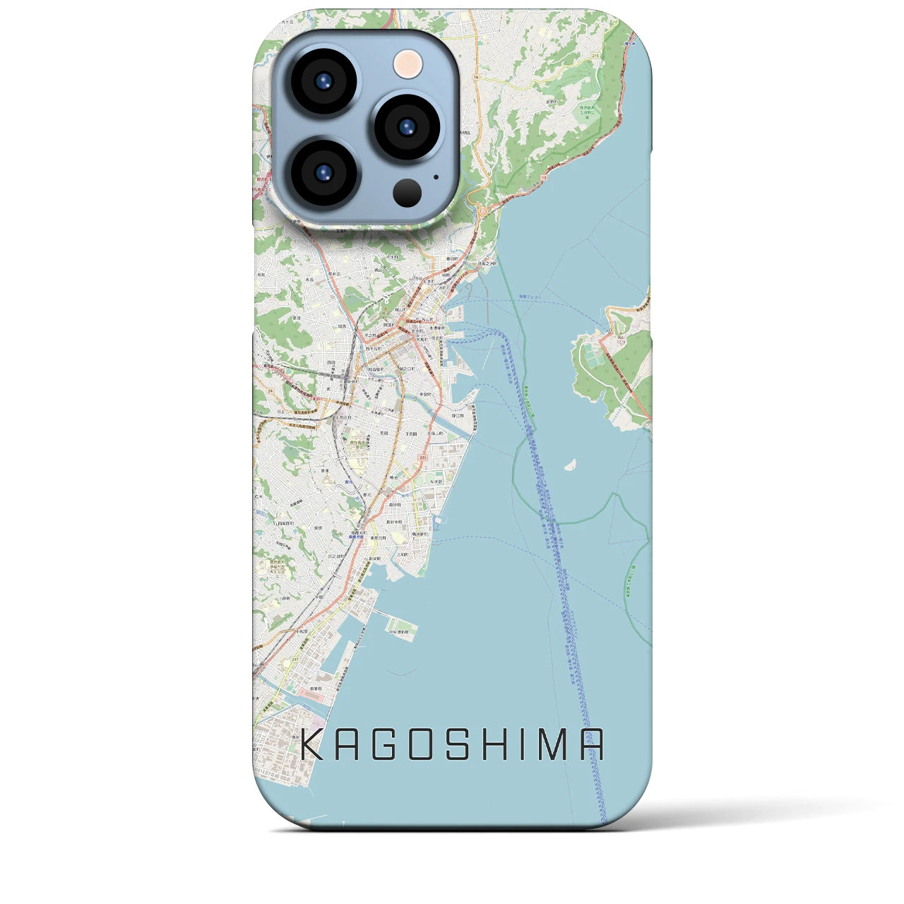 【鹿児島】地図柄iPhoneケース（バックカバータイプ・ナチュラル）iPhone 13 Pro Max 用