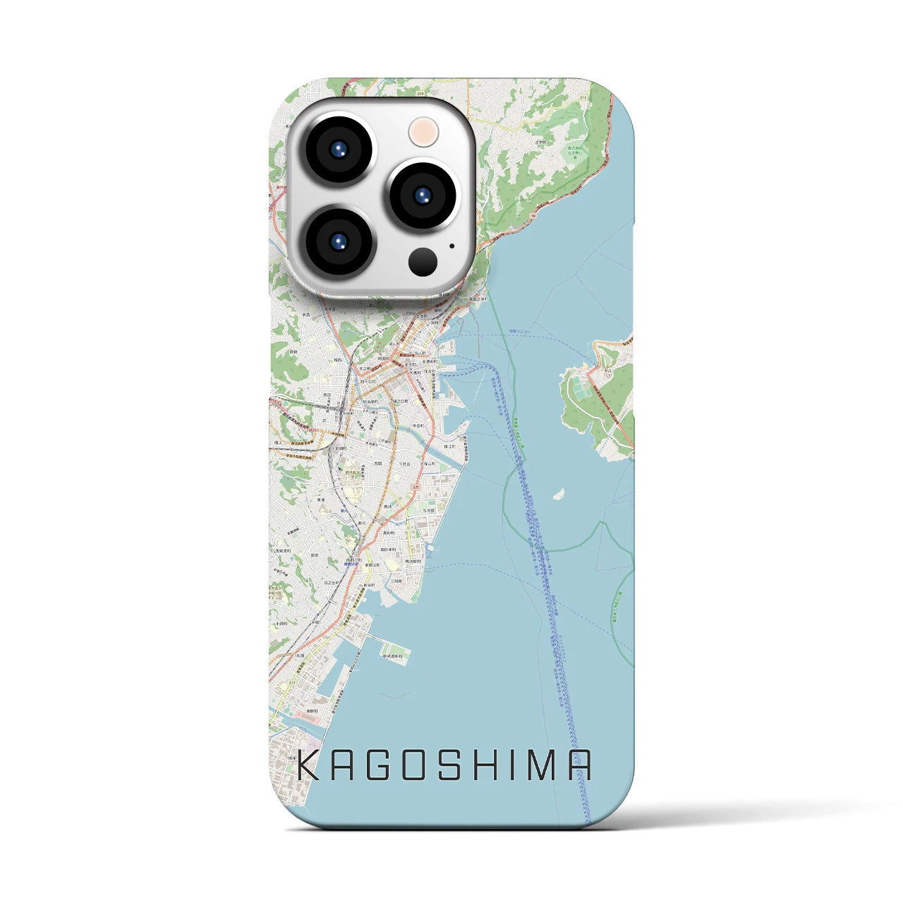 【鹿児島】地図柄iPhoneケース（バックカバータイプ・ナチュラル）iPhone 13 Pro 用