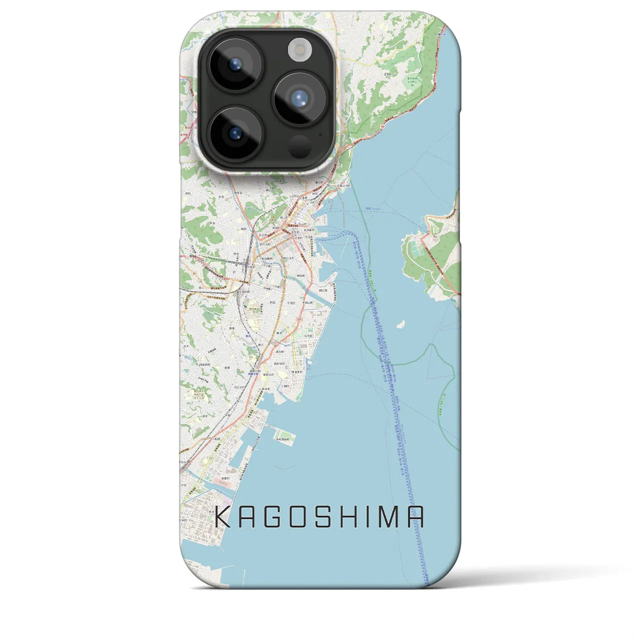 【鹿児島】地図柄iPhoneケース（バックカバータイプ・ナチュラル）iPhone 15 Pro Max 用