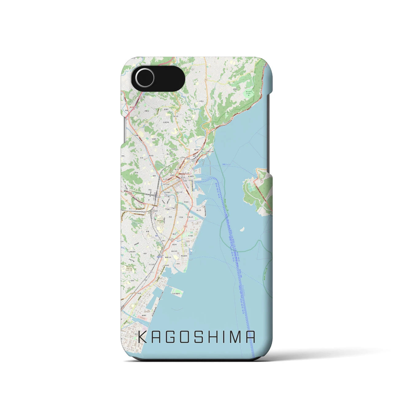 【鹿児島】地図柄iPhoneケース（バックカバータイプ・ナチュラル）iPhone SE（第3 / 第2世代） / 8 / 7 / 6s / 6 用