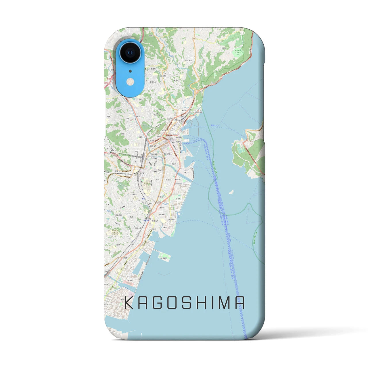【鹿児島】地図柄iPhoneケース（バックカバータイプ・ナチュラル）iPhone XR 用
