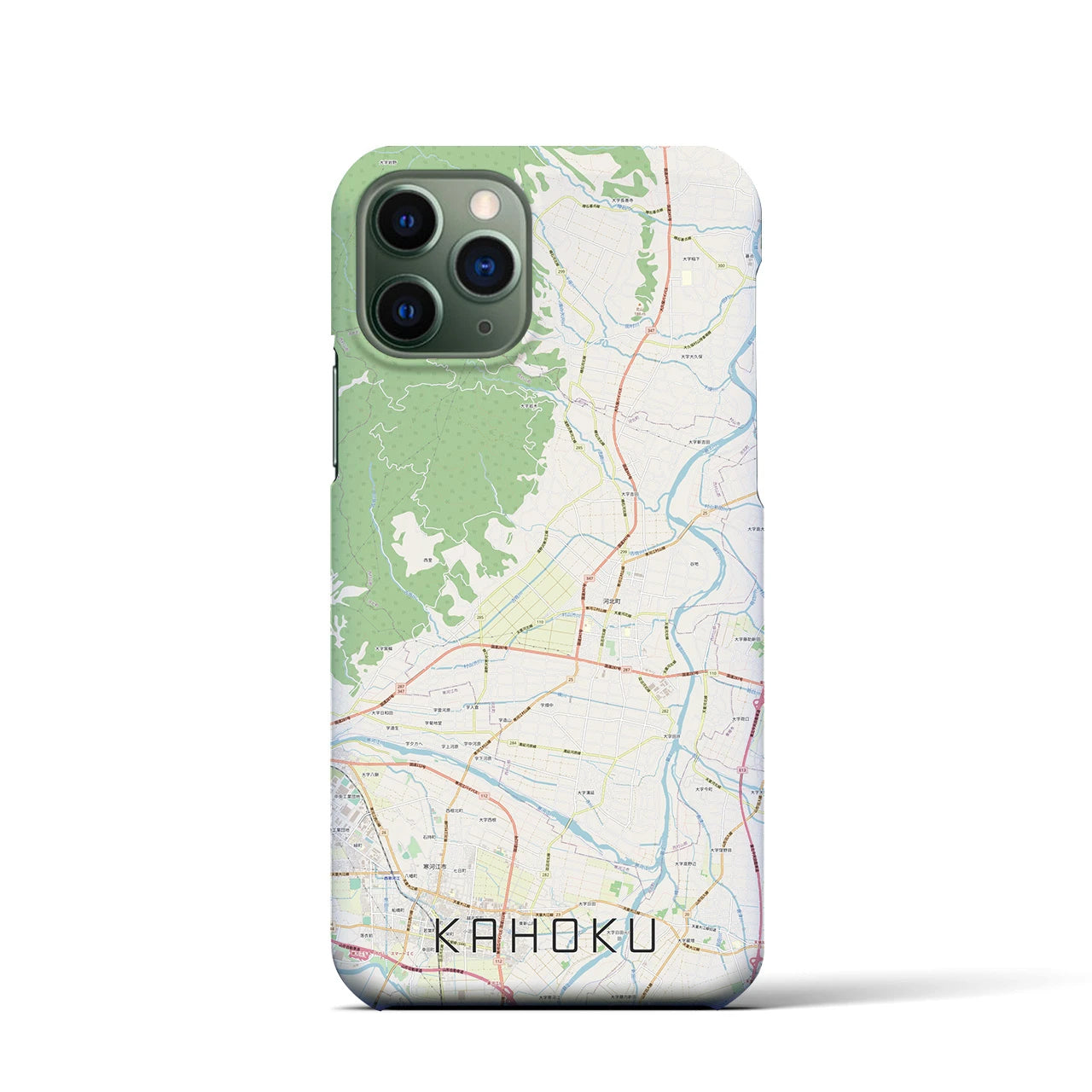 【河北】地図柄iPhoneケース（バックカバータイプ・ナチュラル）iPhone 11 Pro 用