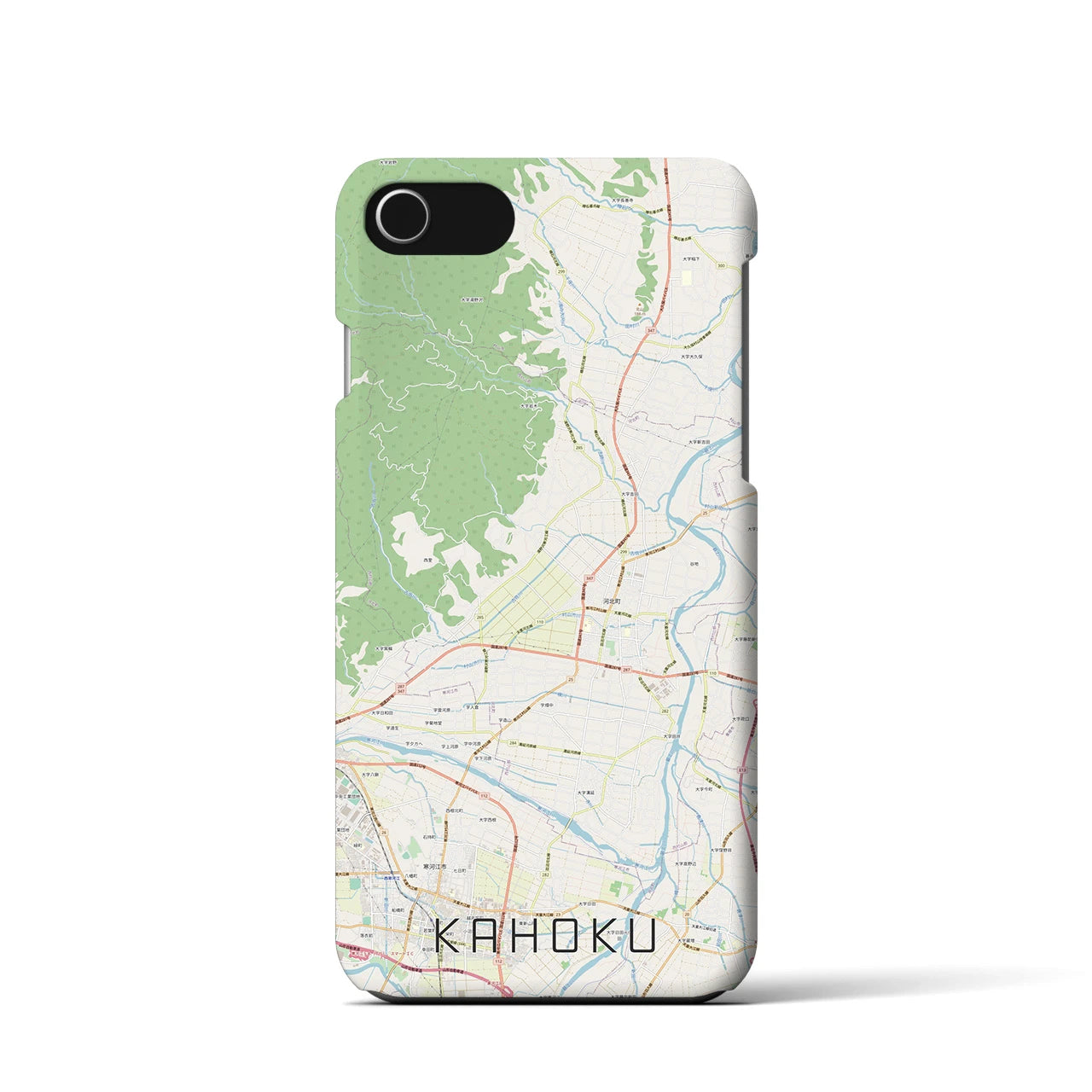 【河北】地図柄iPhoneケース（バックカバータイプ・ナチュラル）iPhone SE（第3 / 第2世代） / 8 / 7 / 6s / 6 用