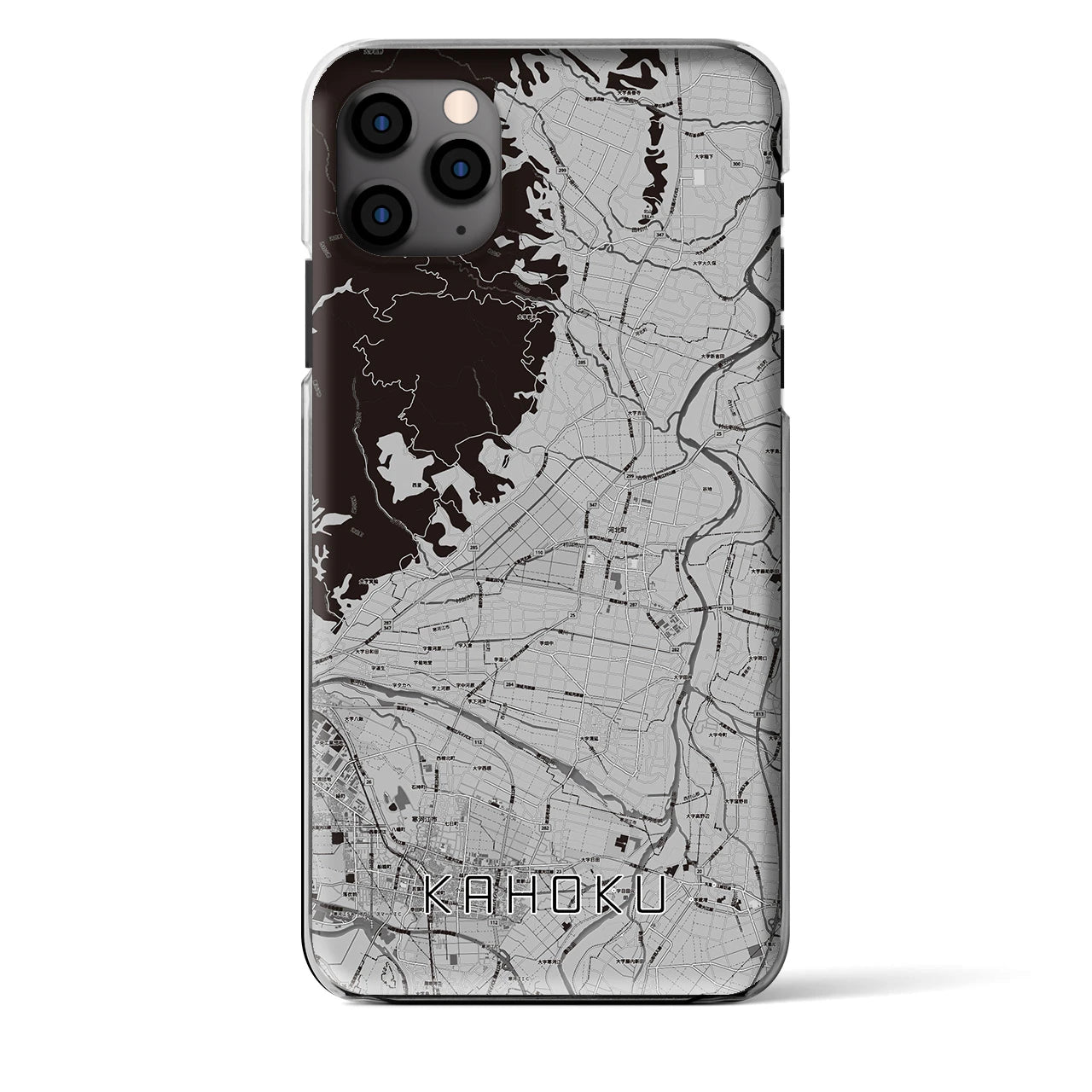 【河北】地図柄iPhoneケース（クリアタイプ・モノトーン）iPhone 11 Pro Max 用