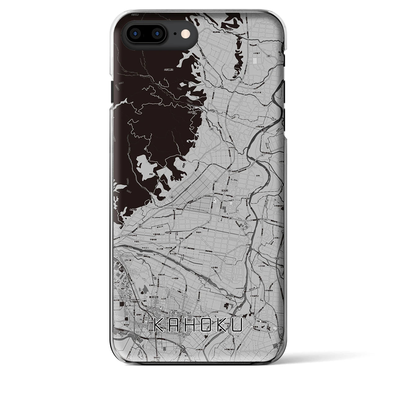 【河北】地図柄iPhoneケース（クリアタイプ・モノトーン）iPhone 8Plus /7Plus / 6sPlus / 6Plus 用