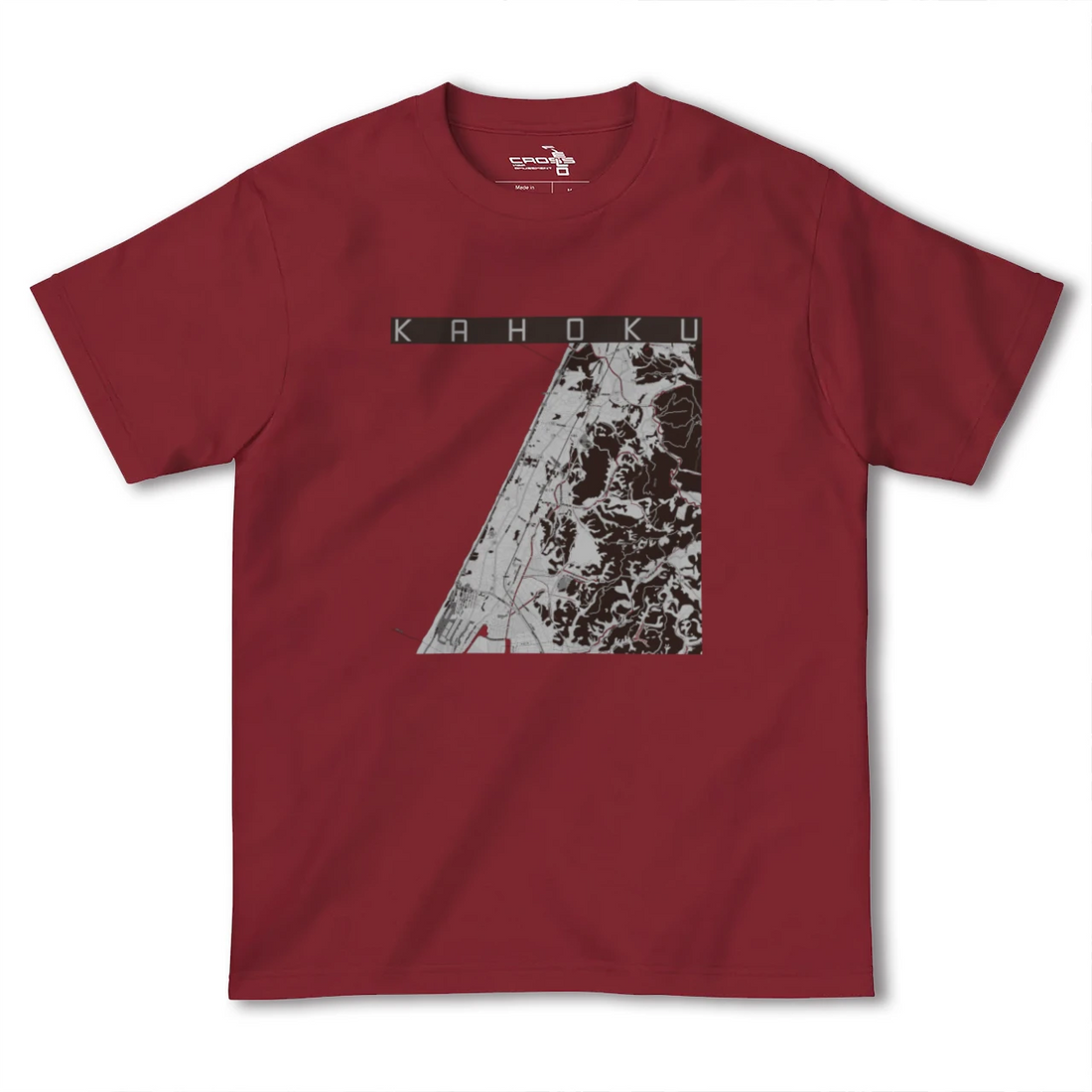 【かほく(石川県)】地図柄ヘビーウェイトTシャツ