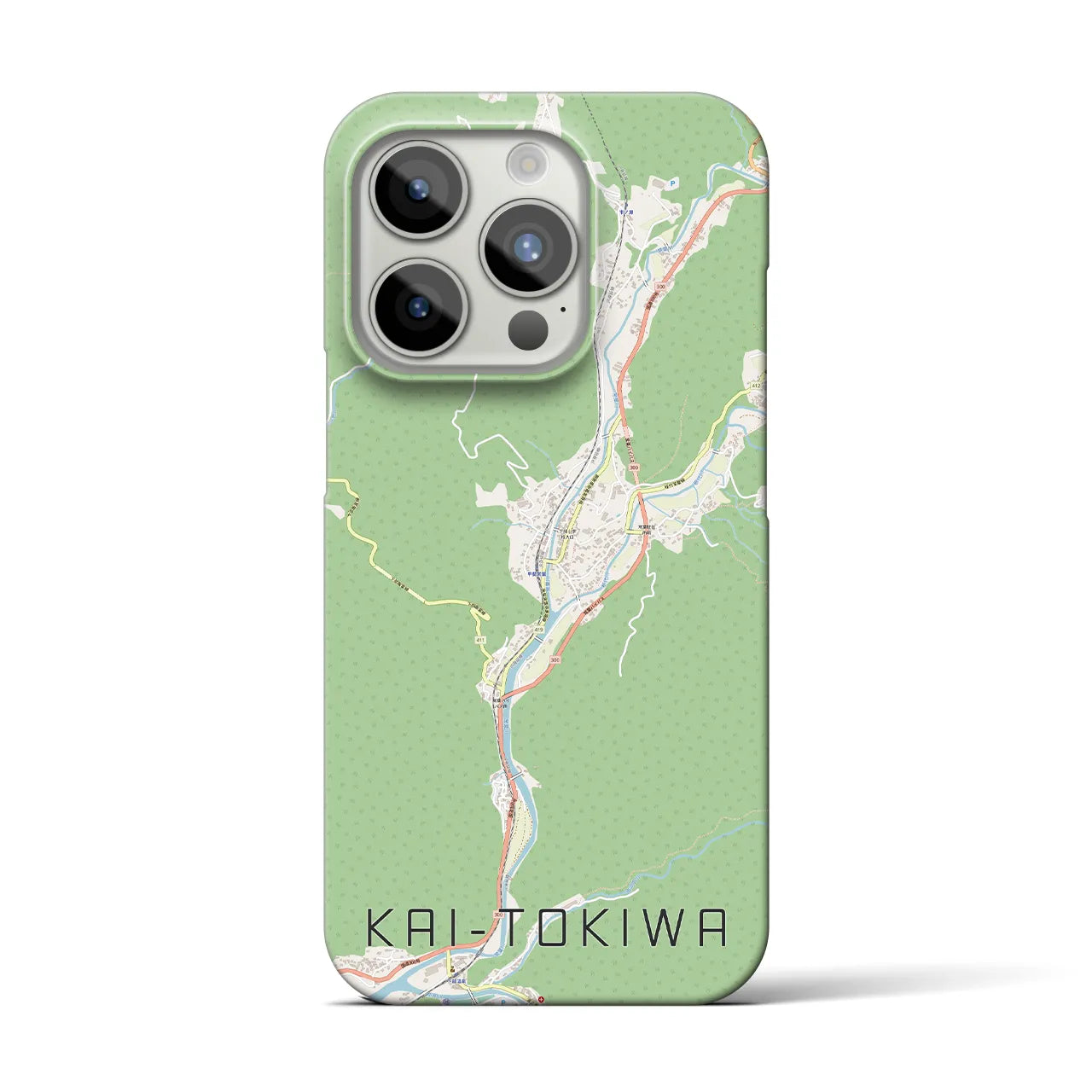 【甲斐常葉】地図柄iPhoneケース（バックカバータイプ・ナチュラル）iPhone 15 Pro 用