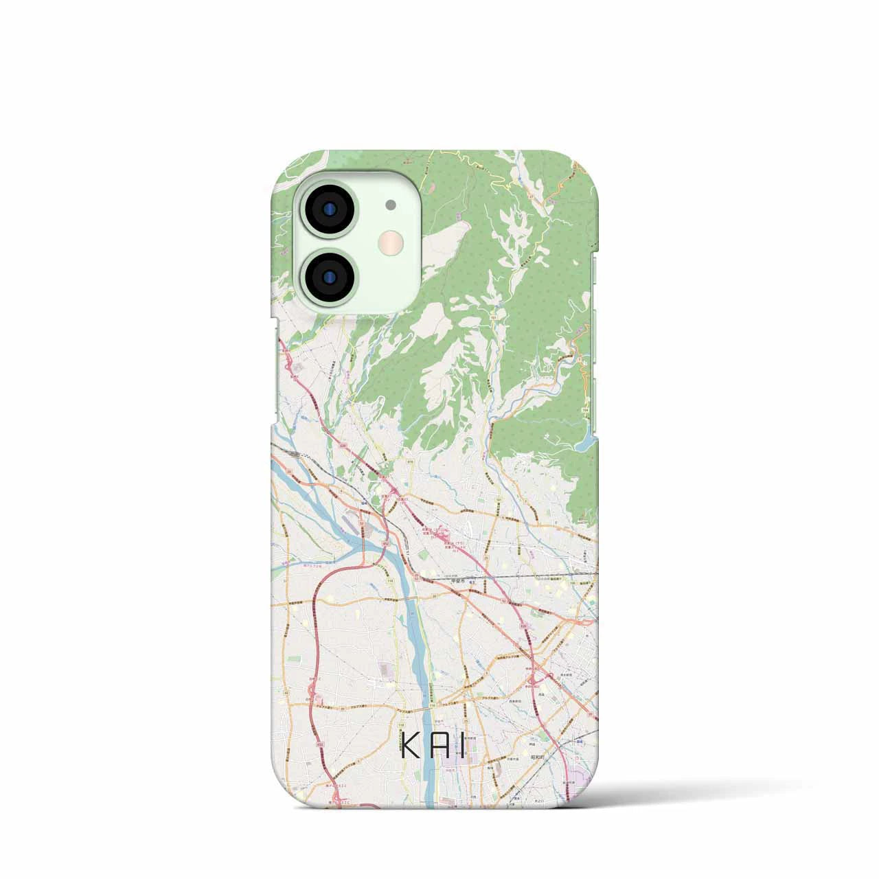 【甲斐】地図柄iPhoneケース（バックカバータイプ・ナチュラル）iPhone 12 mini 用