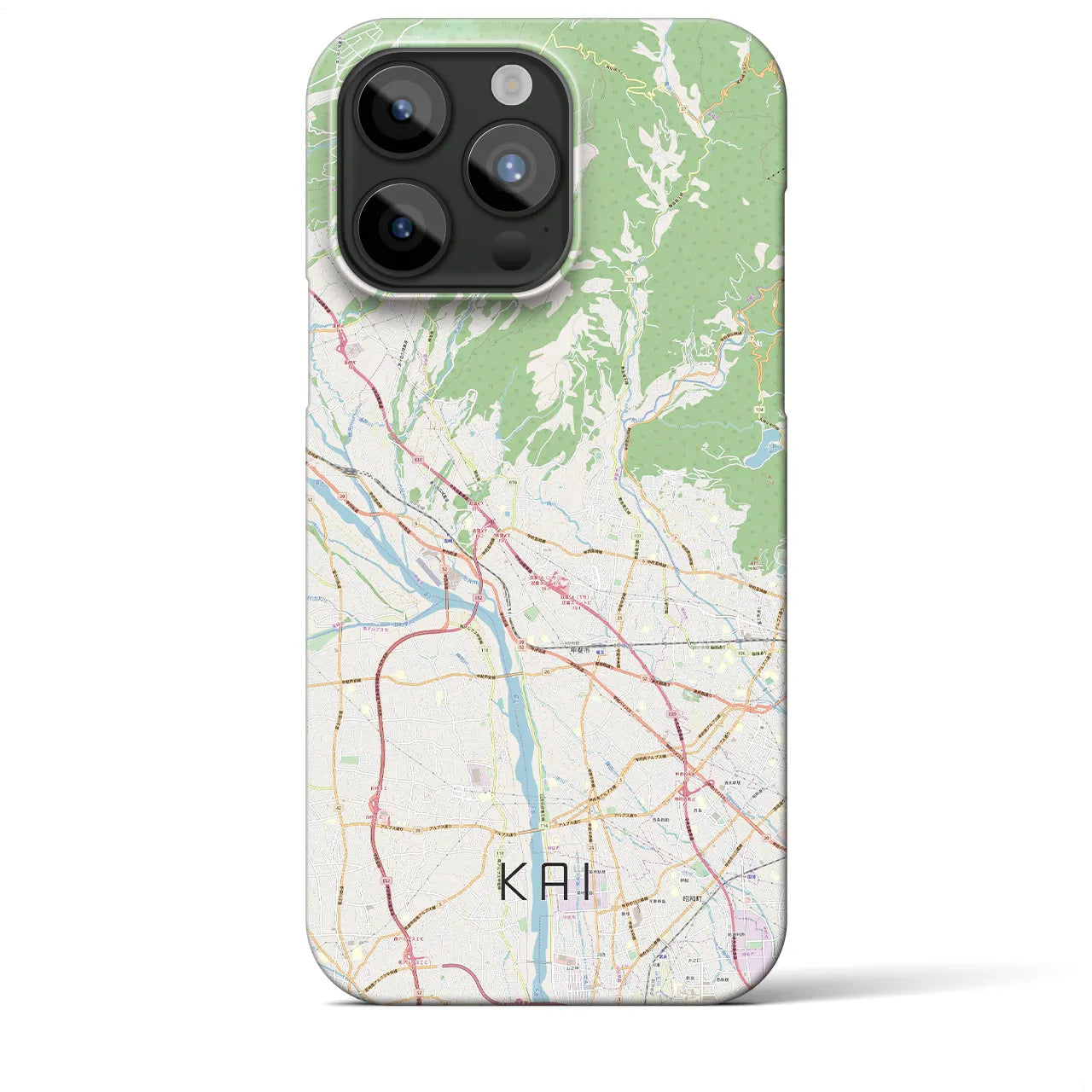 【甲斐】地図柄iPhoneケース（バックカバータイプ・ナチュラル）iPhone 15 Pro Max 用