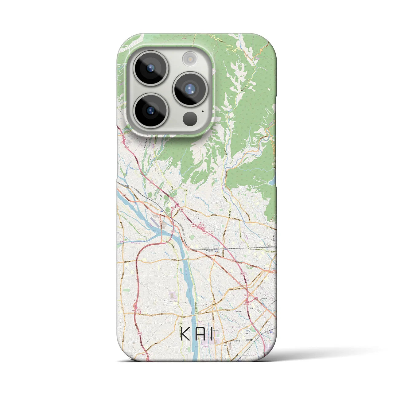 【甲斐】地図柄iPhoneケース（バックカバータイプ・ナチュラル）iPhone 15 Pro 用