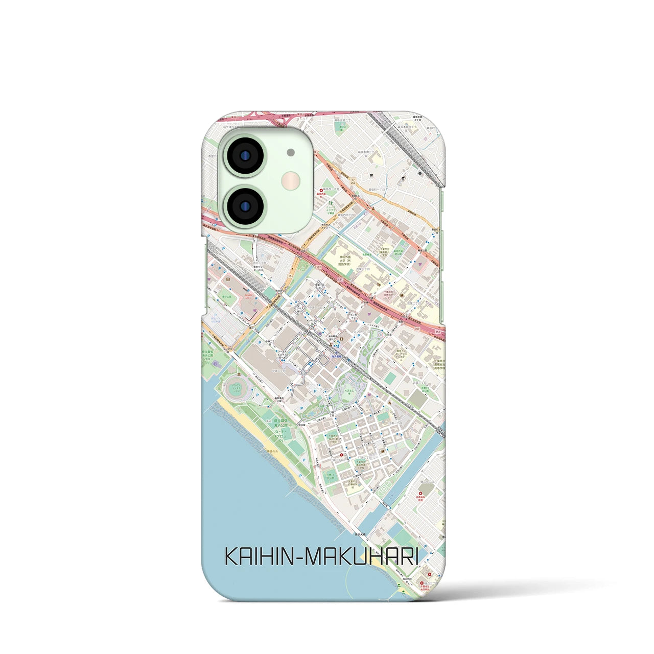 【海浜幕張】地図柄iPhoneケース（バックカバータイプ・ナチュラル）iPhone 12 mini 用