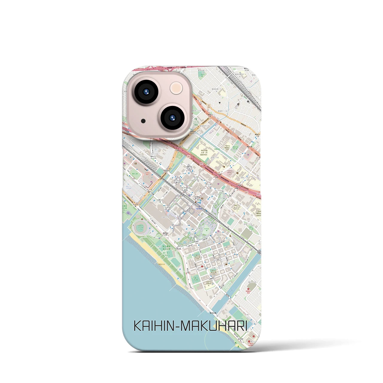 【海浜幕張】地図柄iPhoneケース（バックカバータイプ・ナチュラル）iPhone 13 mini 用