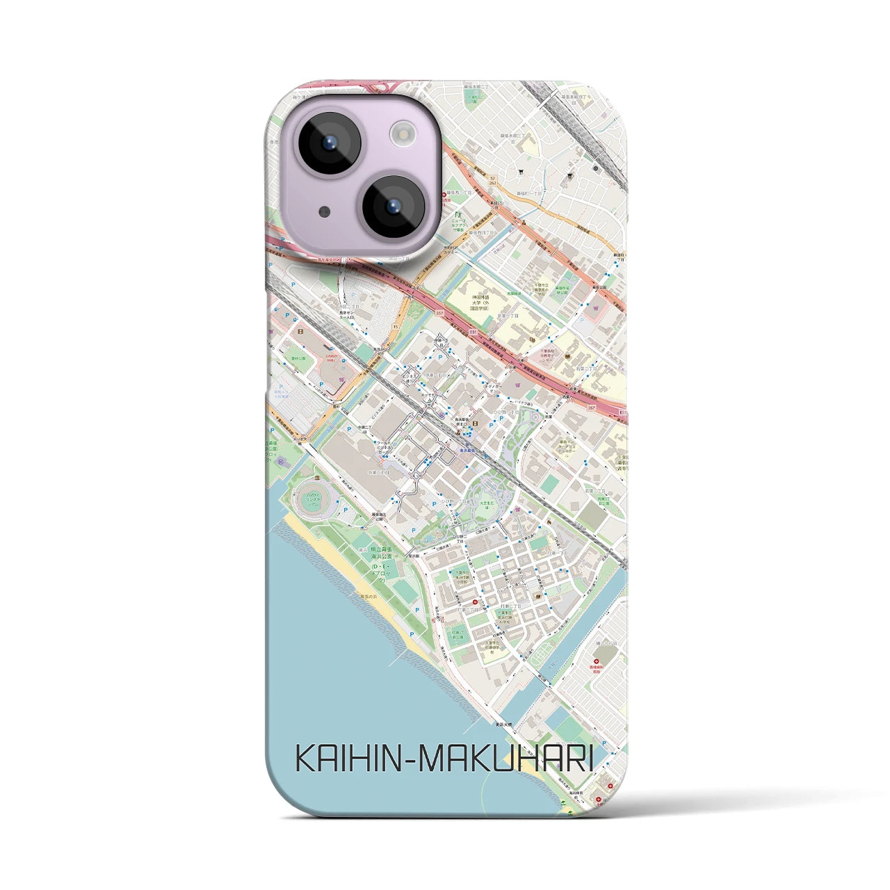 【海浜幕張】地図柄iPhoneケース（バックカバータイプ・ナチュラル）iPhone 14 用