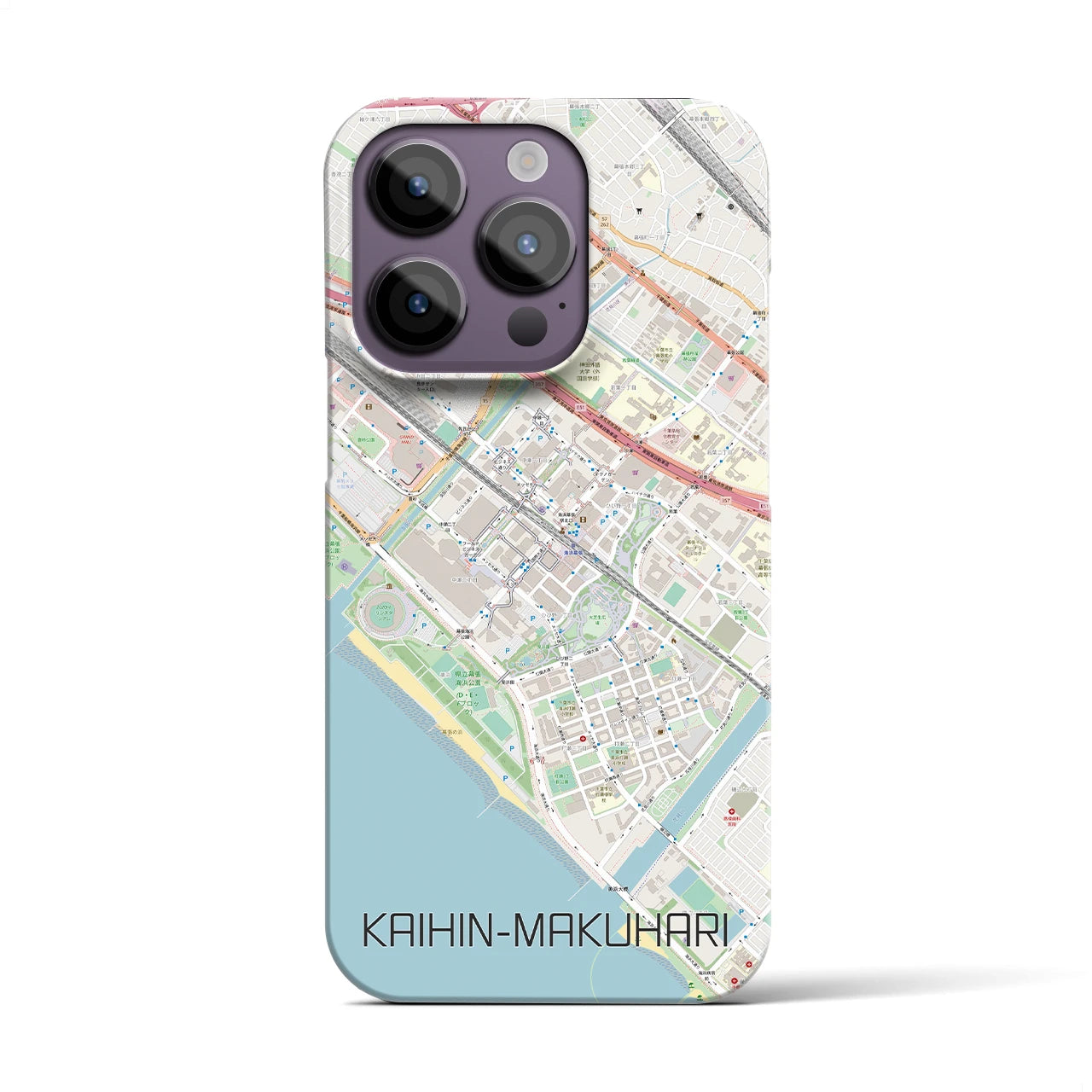 【海浜幕張】地図柄iPhoneケース（バックカバータイプ・ナチュラル）iPhone 14 Pro 用