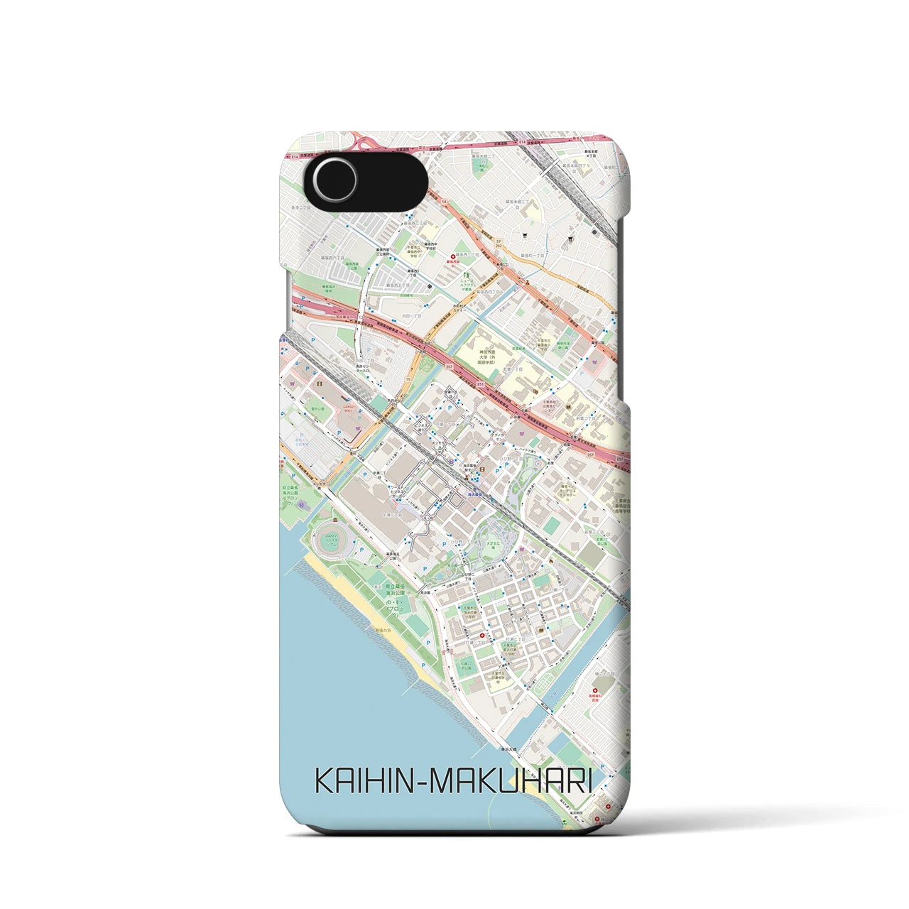 【海浜幕張】地図柄iPhoneケース（バックカバータイプ・ナチュラル）iPhone SE（第3 / 第2世代） / 8 / 7 / 6s / 6 用