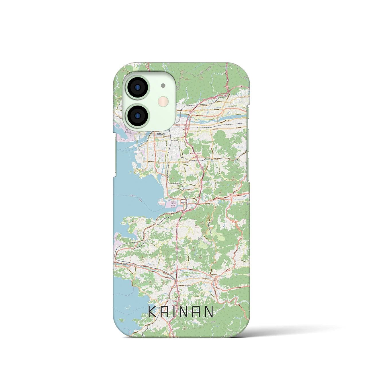 【海南】地図柄iPhoneケース（バックカバータイプ・ナチュラル）iPhone 12 mini 用