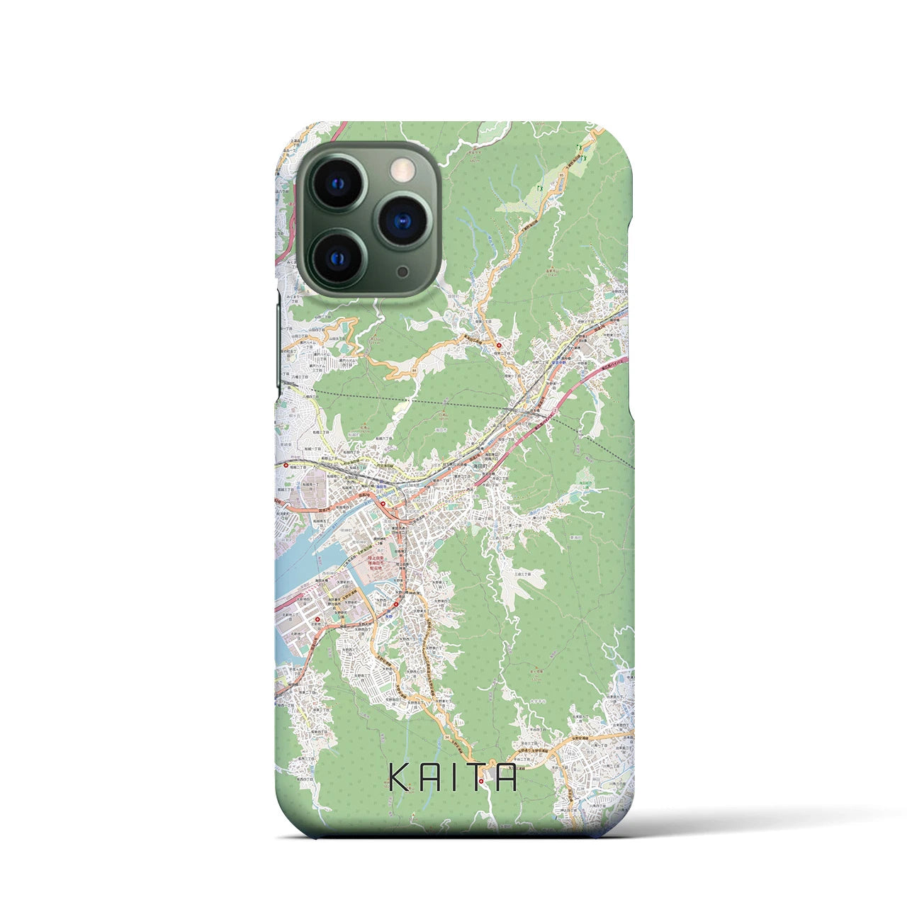 【海田】地図柄iPhoneケース（バックカバータイプ・ナチュラル）iPhone 11 Pro 用