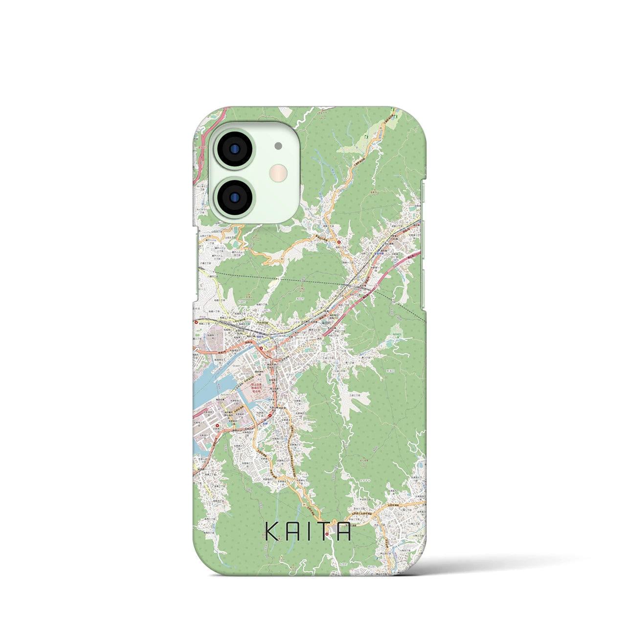 【海田】地図柄iPhoneケース（バックカバータイプ・ナチュラル）iPhone 12 mini 用