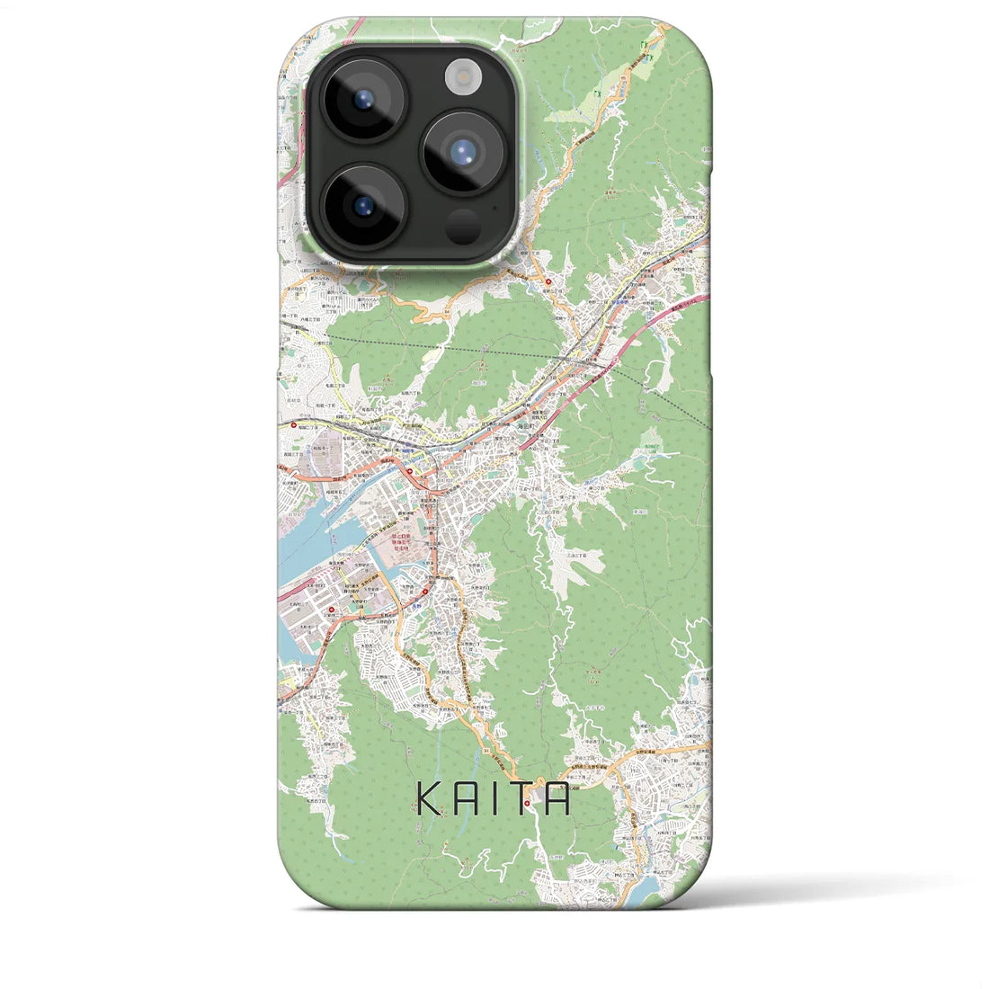 【海田】地図柄iPhoneケース（バックカバータイプ・ナチュラル）iPhone 15 Pro Max 用