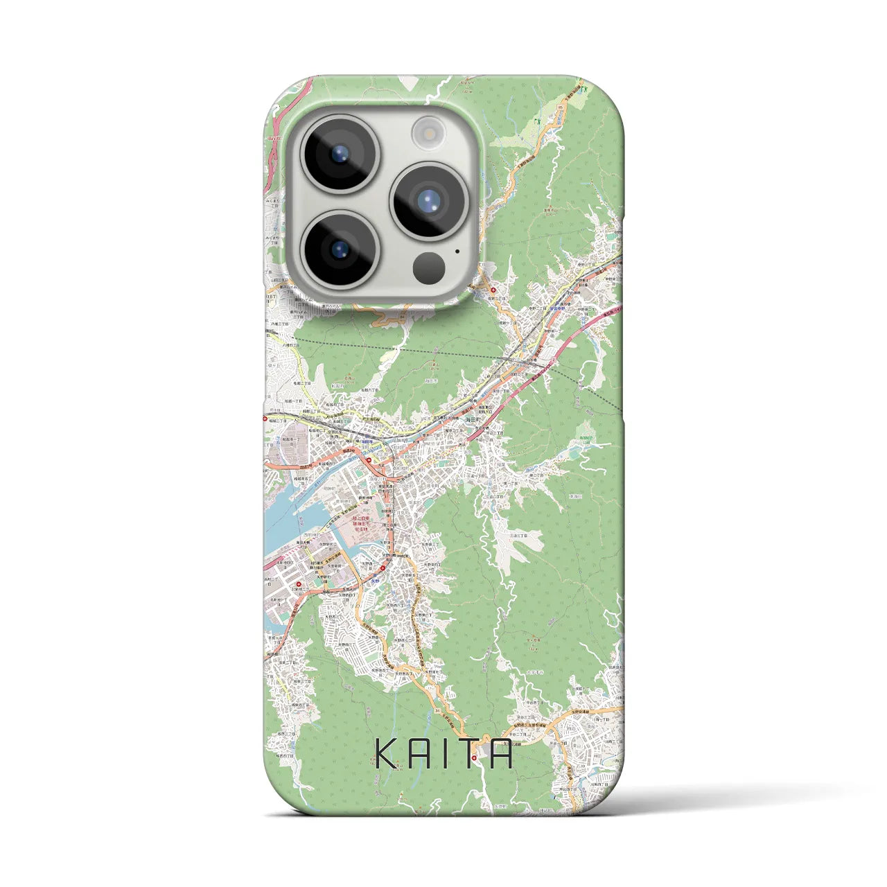 【海田】地図柄iPhoneケース（バックカバータイプ・ナチュラル）iPhone 15 Pro 用