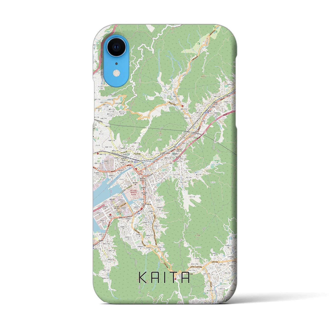 【海田】地図柄iPhoneケース（バックカバータイプ・ナチュラル）iPhone XR 用