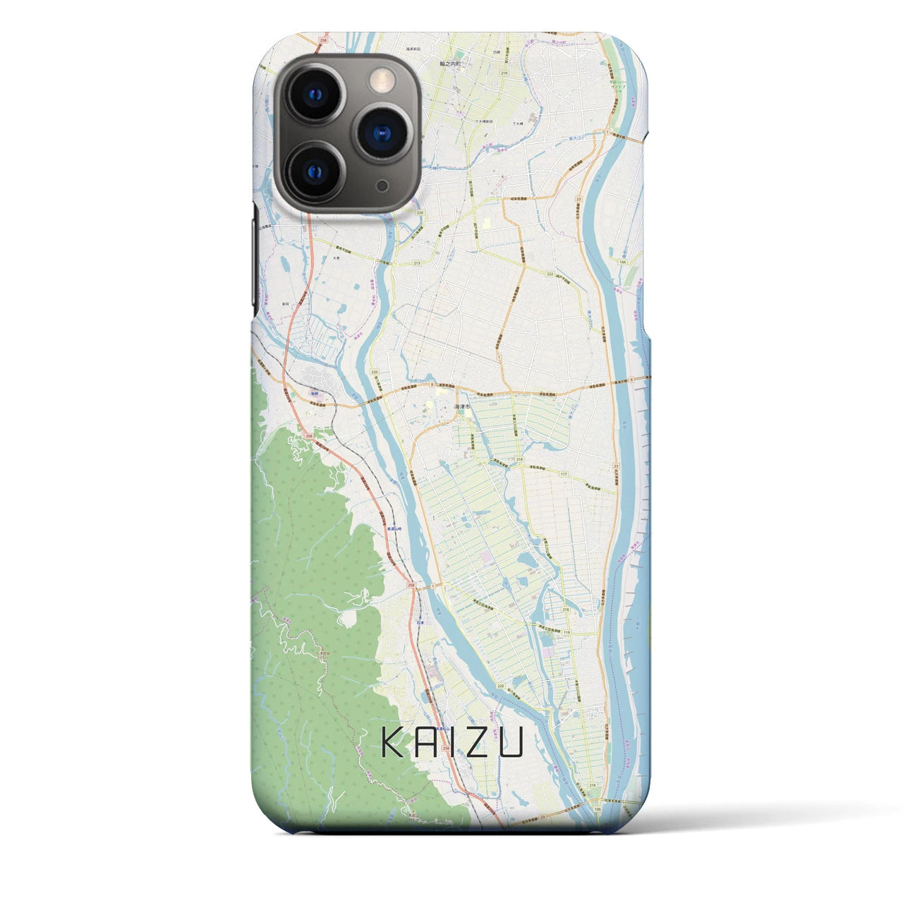 【海津】地図柄iPhoneケース（バックカバータイプ・ナチュラル）iPhone 11 Pro Max 用