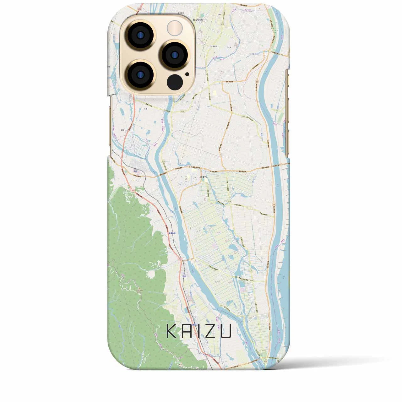 【海津】地図柄iPhoneケース（バックカバータイプ・ナチュラル）iPhone 12 Pro Max 用