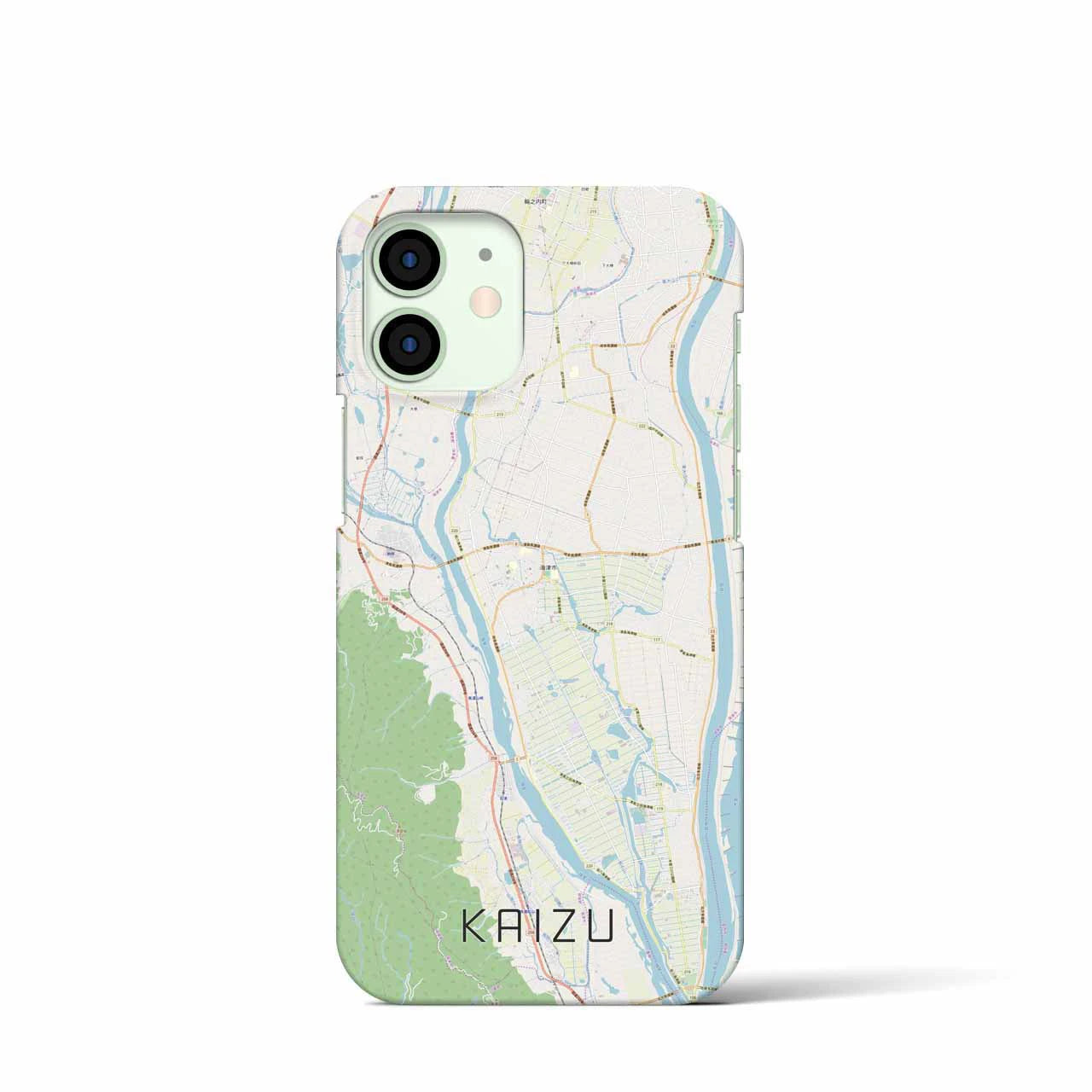 【海津】地図柄iPhoneケース（バックカバータイプ・ナチュラル）iPhone 12 mini 用
