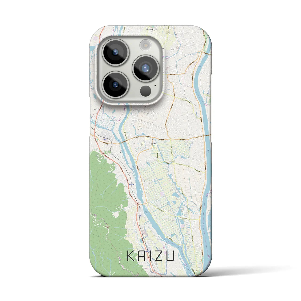 【海津】地図柄iPhoneケース（バックカバータイプ・ナチュラル）iPhone 15 Pro 用