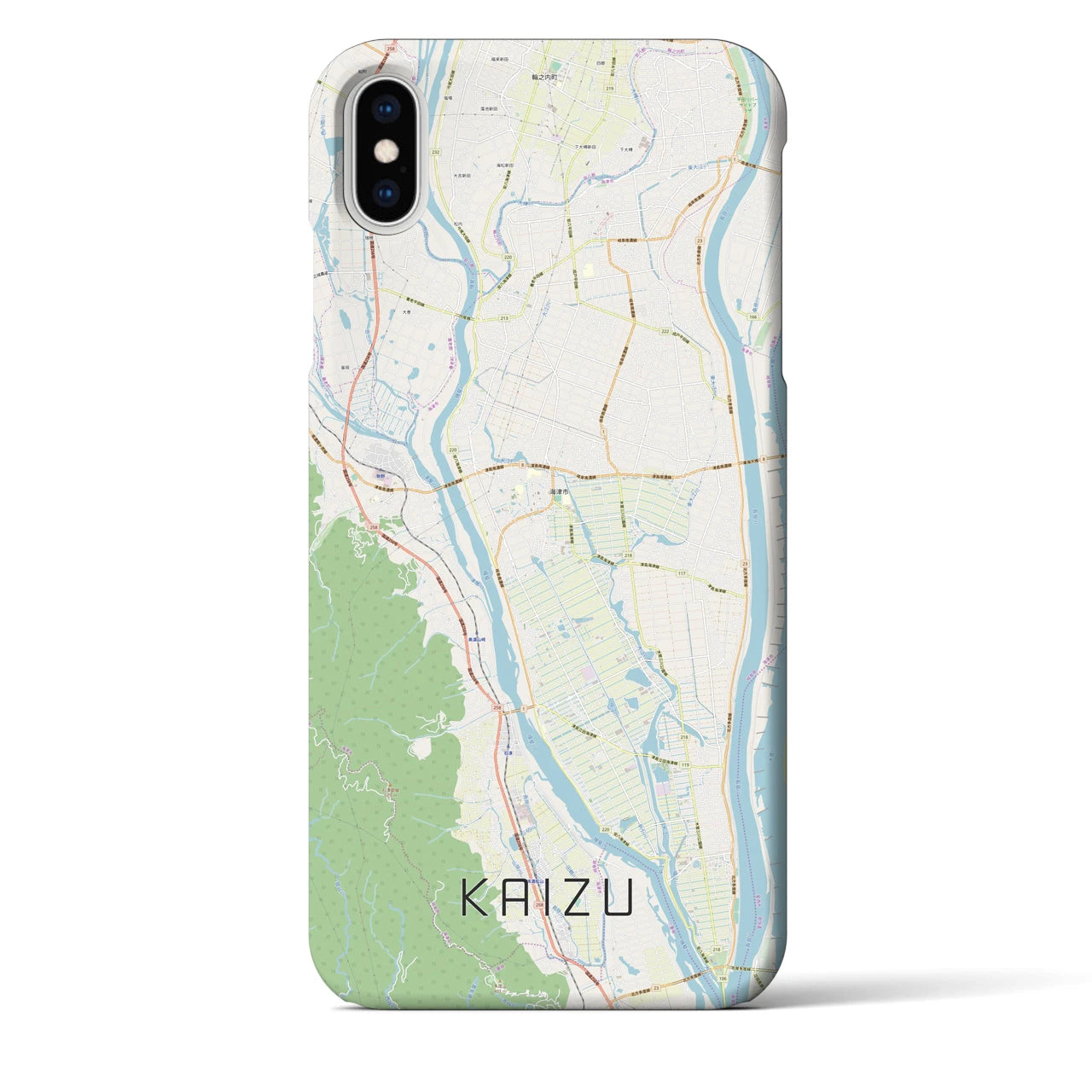 【海津】地図柄iPhoneケース（バックカバータイプ・ナチュラル）iPhone XS Max 用