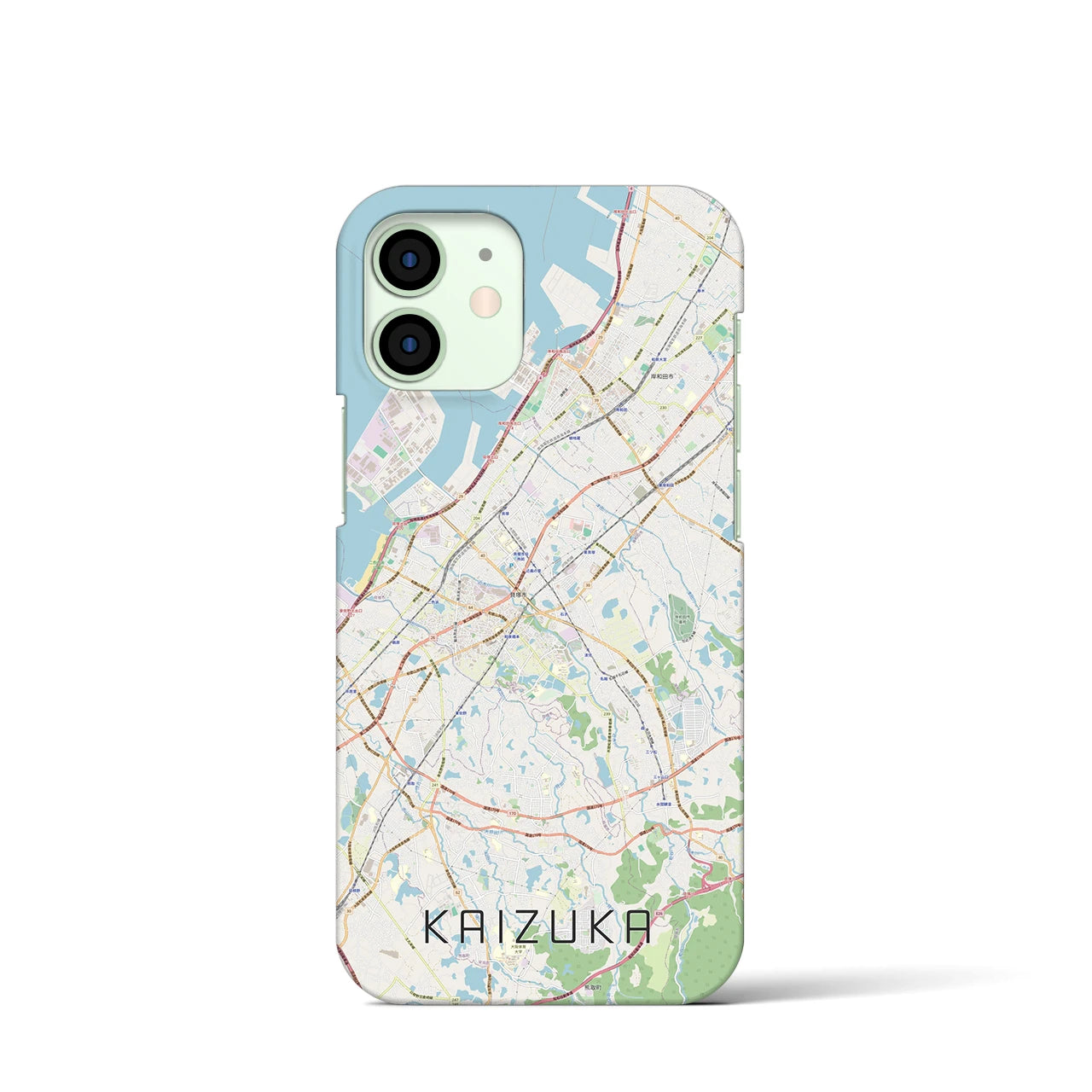 【貝塚】地図柄iPhoneケース（バックカバータイプ・ナチュラル）iPhone 12 mini 用