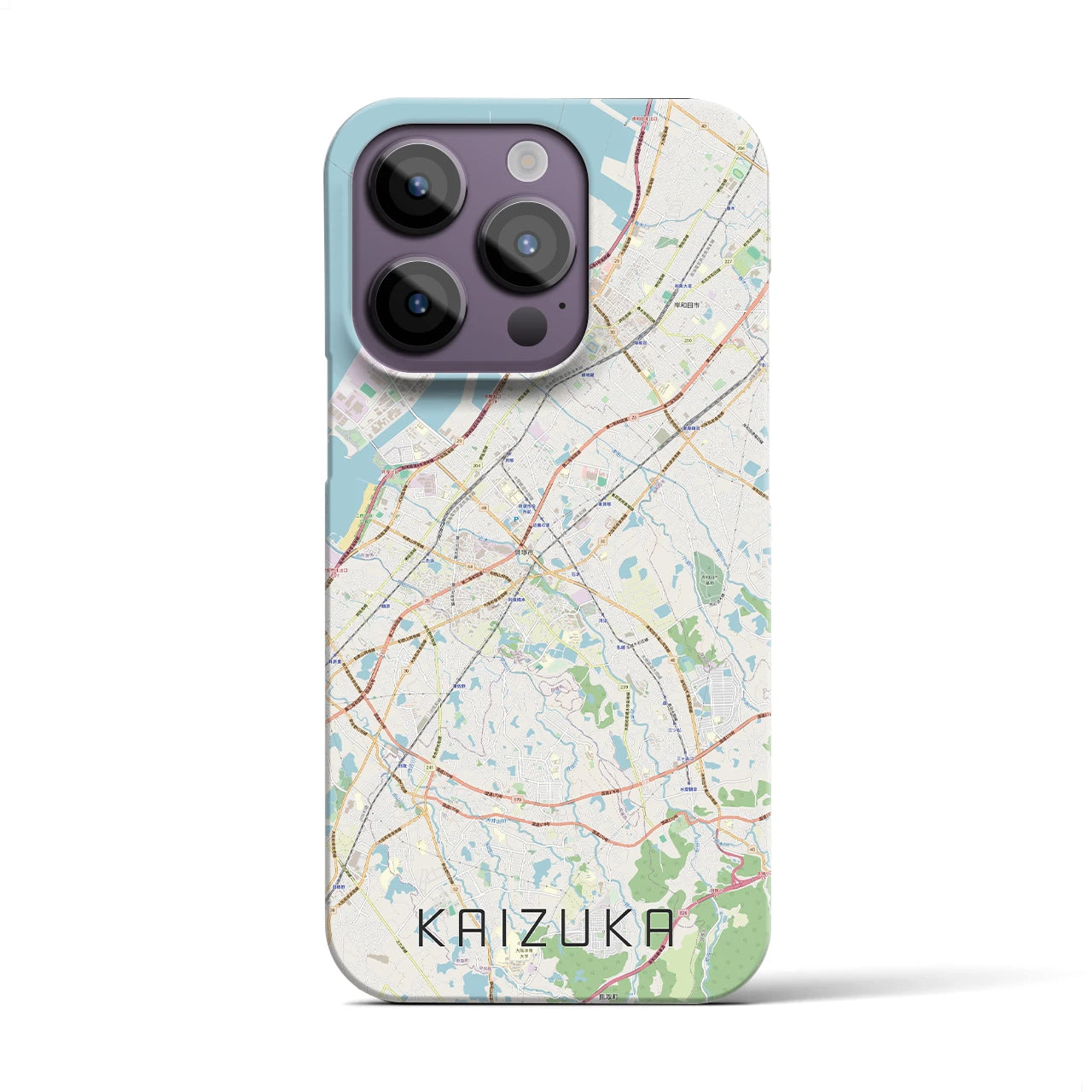 【貝塚】地図柄iPhoneケース（バックカバータイプ・ナチュラル）iPhone 14 Pro 用