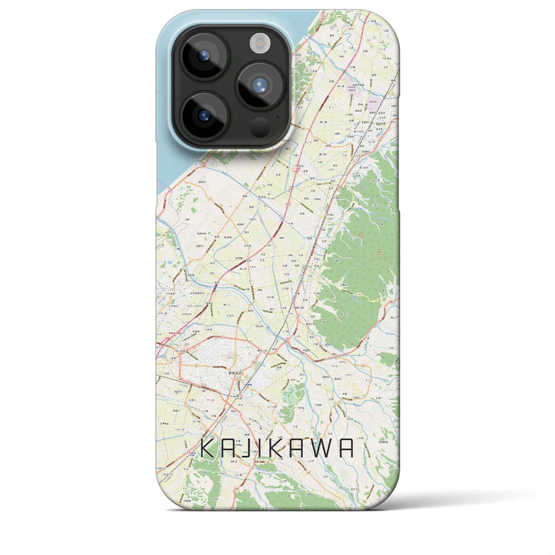【加治川】地図柄iPhoneケース（バックカバータイプ・ナチュラル）iPhone 15 Pro Max 用