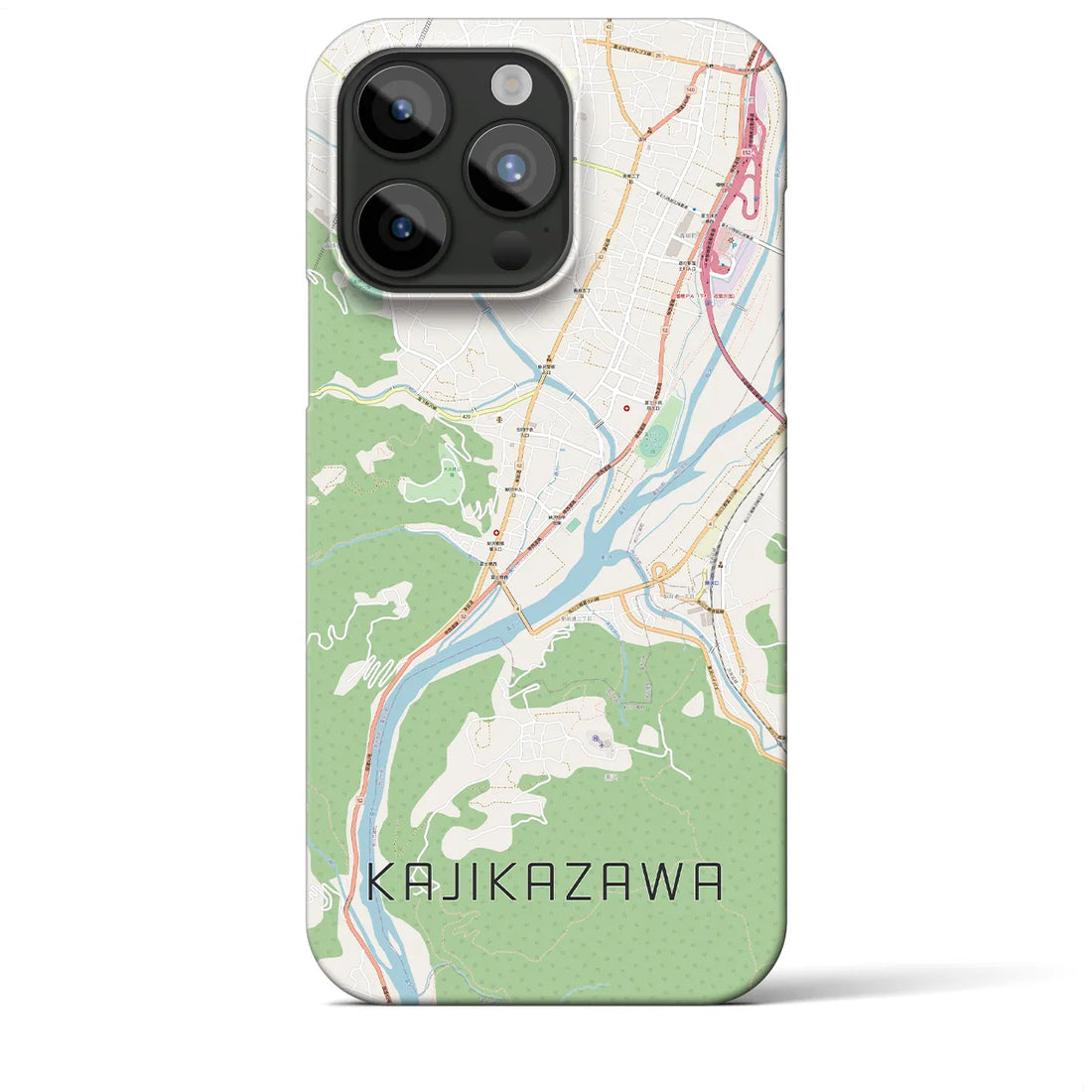【鰍沢】地図柄iPhoneケース（バックカバータイプ・ナチュラル）iPhone 15 Pro Max 用