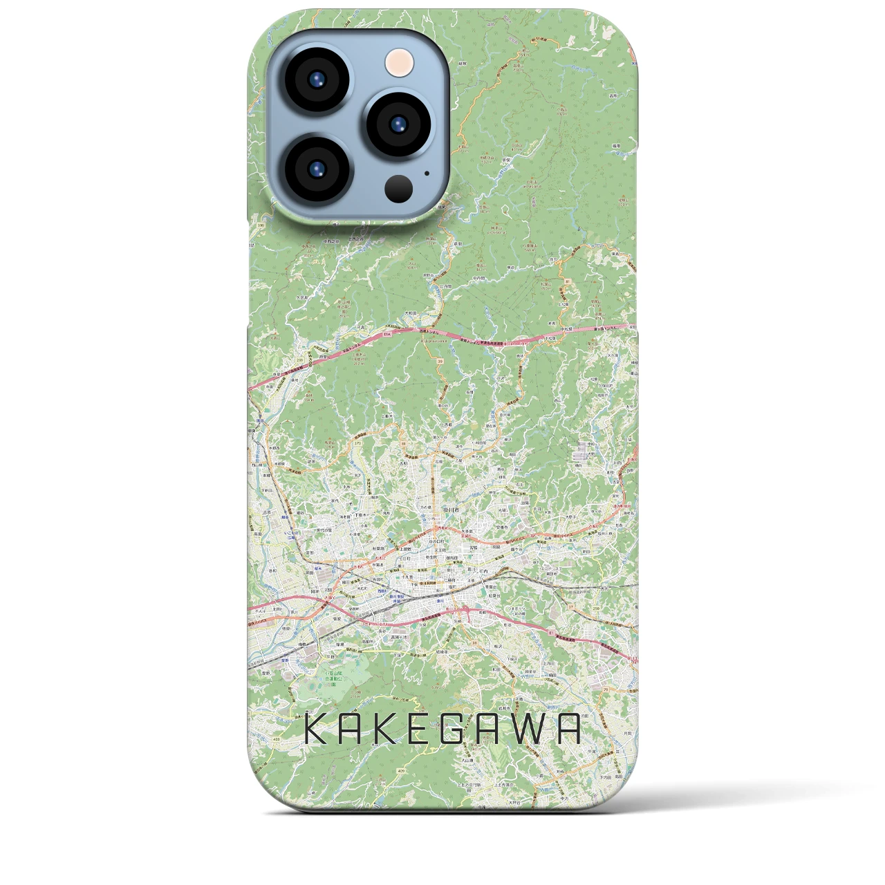 【掛川2】地図柄iPhoneケース（バックカバータイプ・ナチュラル）iPhone 13 Pro Max 用