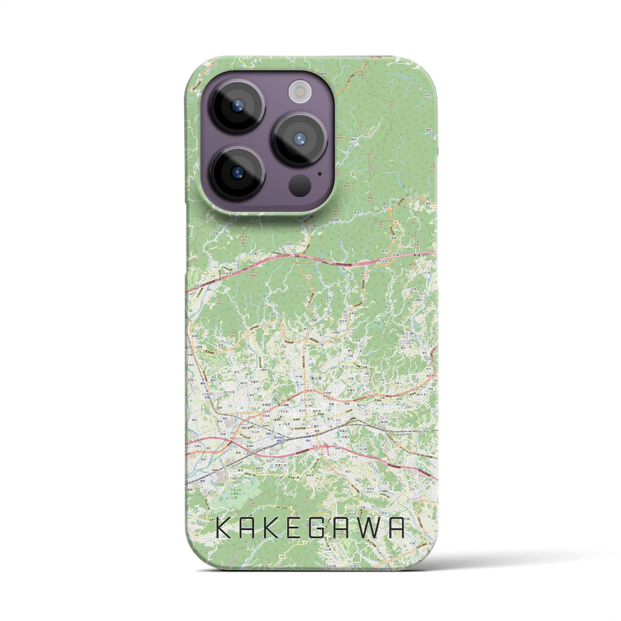 【掛川2】地図柄iPhoneケース（バックカバータイプ・ナチュラル）iPhone 14 Pro 用