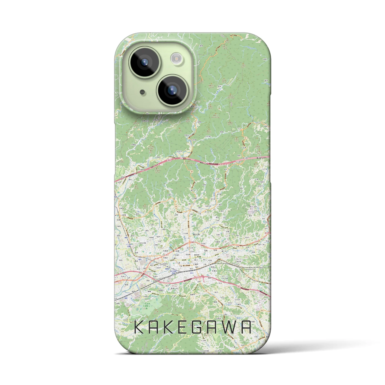 【掛川2】地図柄iPhoneケース（バックカバータイプ・ナチュラル）iPhone 15 用
