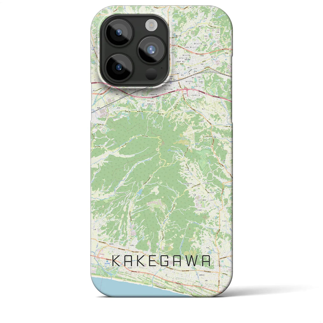 【掛川】地図柄iPhoneケース（バックカバータイプ・ナチュラル）iPhone 15 Pro Max 用