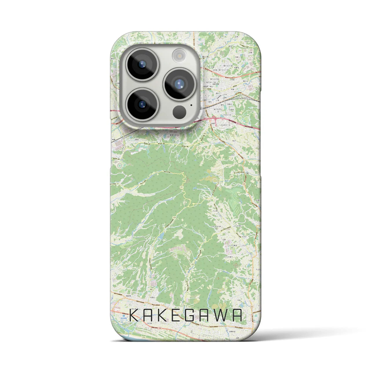 【掛川】地図柄iPhoneケース（バックカバータイプ・ナチュラル）iPhone 15 Pro 用