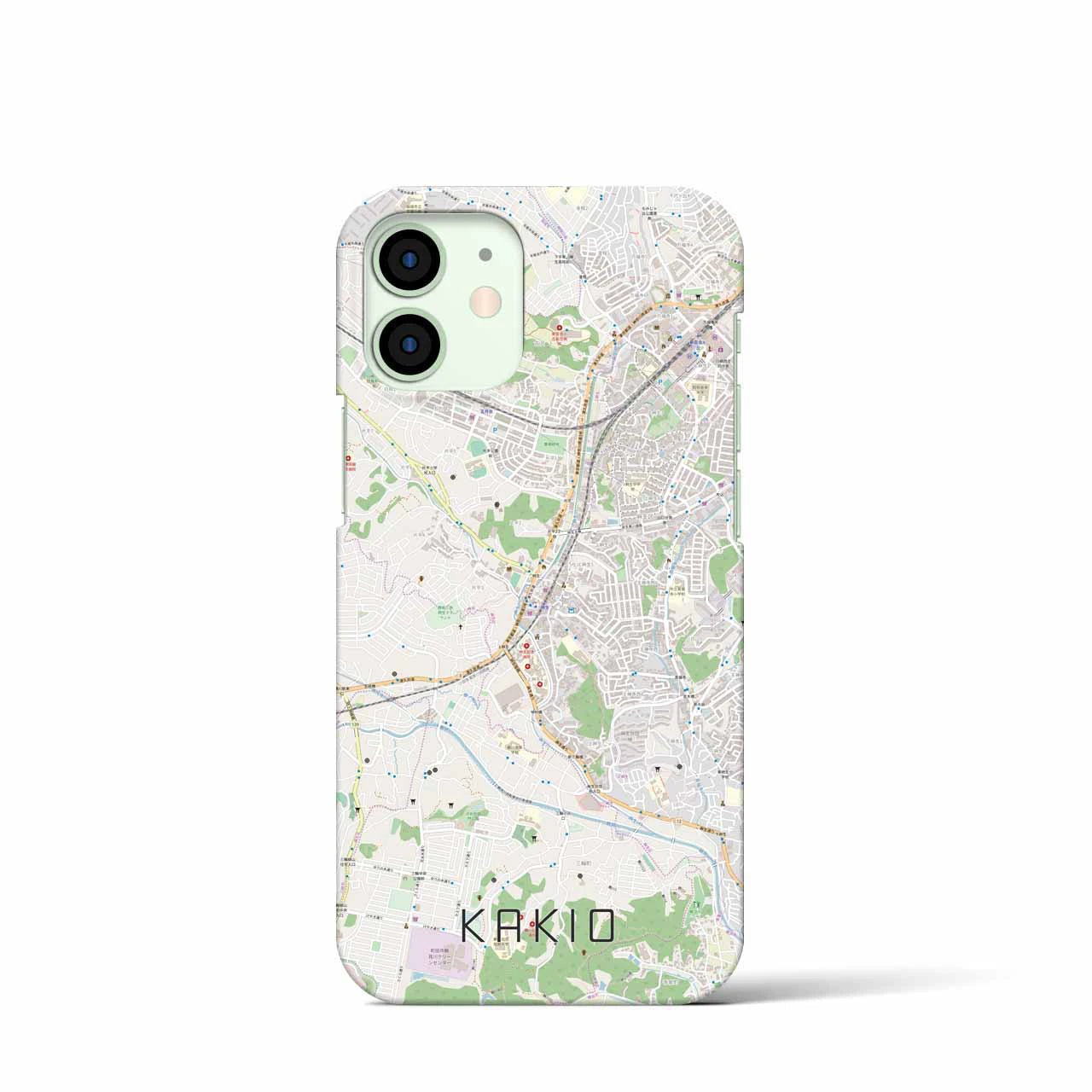 【柿生】地図柄iPhoneケース（バックカバータイプ・ナチュラル）iPhone 12 mini 用