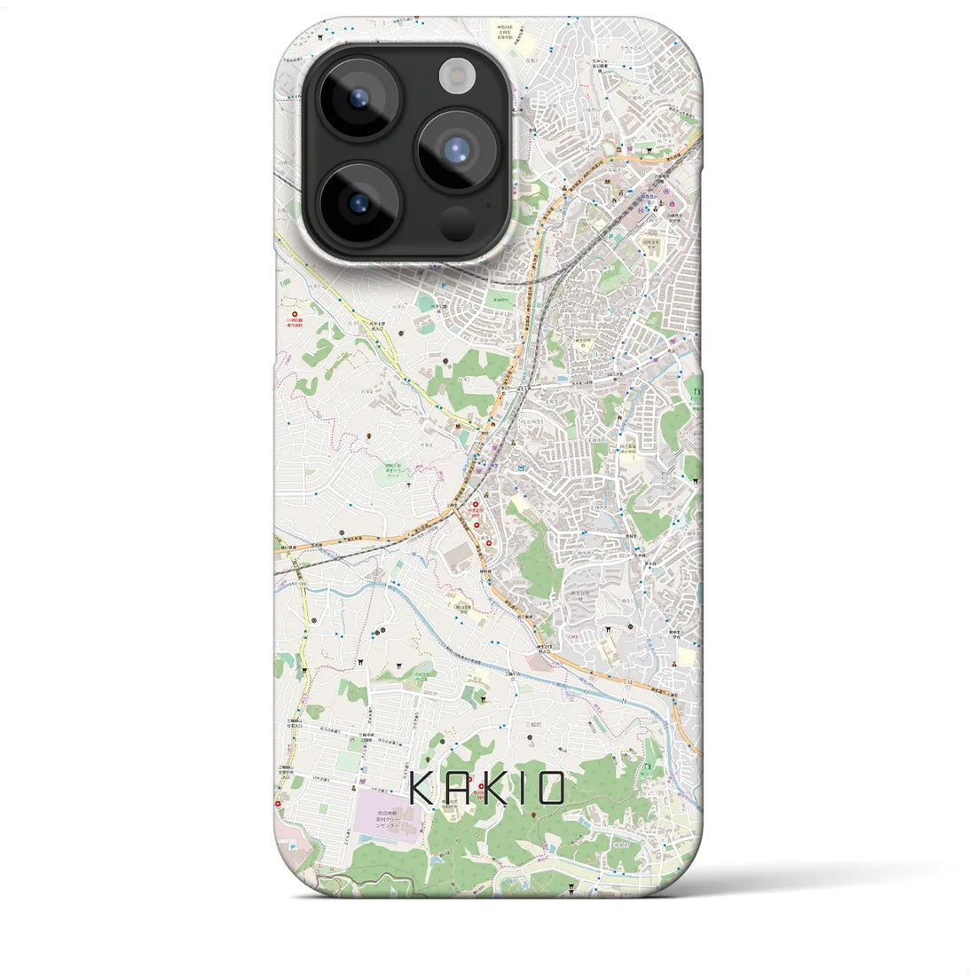 【柿生】地図柄iPhoneケース（バックカバータイプ・ナチュラル）iPhone 15 Pro Max 用
