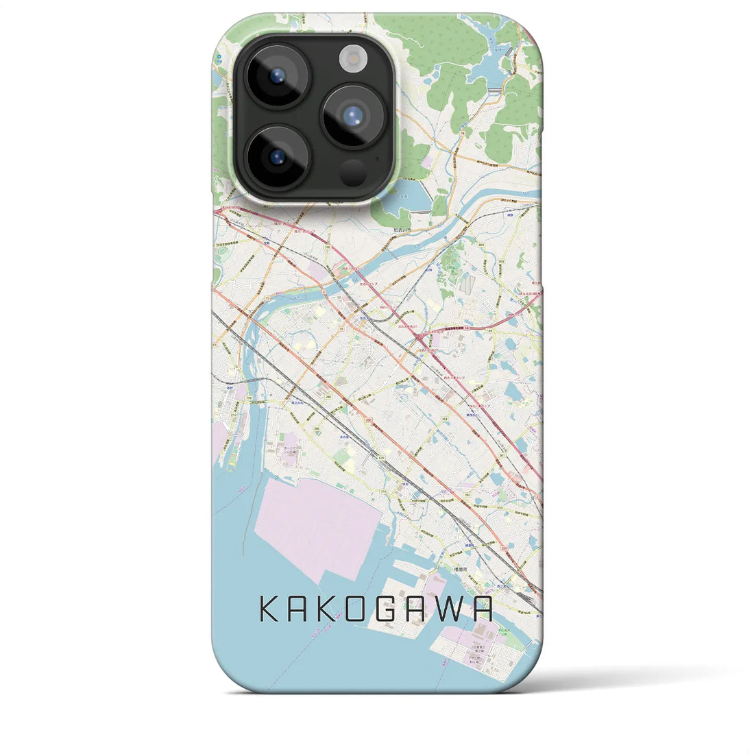 【加古川】地図柄iPhoneケース（バックカバータイプ・ナチュラル）iPhone 15 Pro Max 用